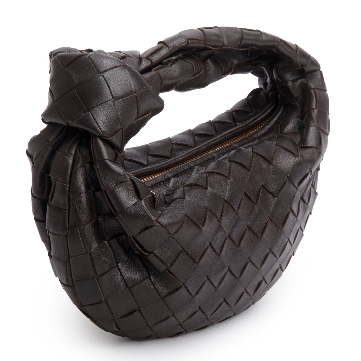 Bottega Veneta Brown Lambskin Intrecciato Mini Jodie