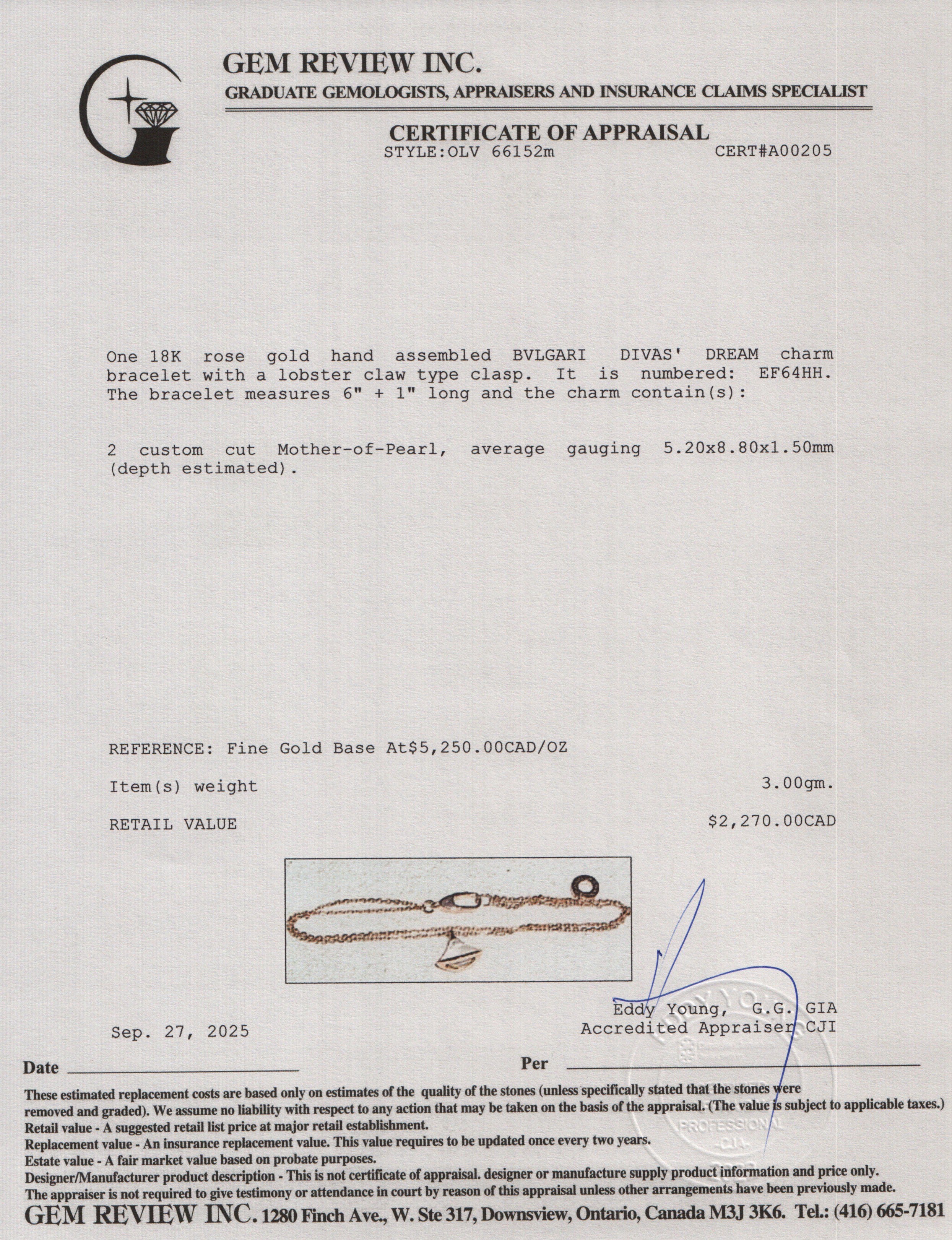 BVLGARI 18k Rose Gold Pave Diamond Divas' Dream Bracelet