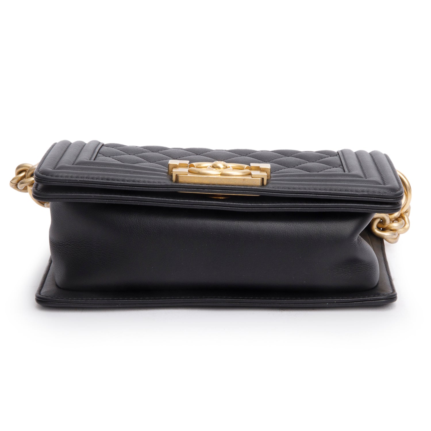 Chanel 2021 Black Quilted Lambskin Leather Small Boy Bag w/ Box, Receipt and Authenticity Card