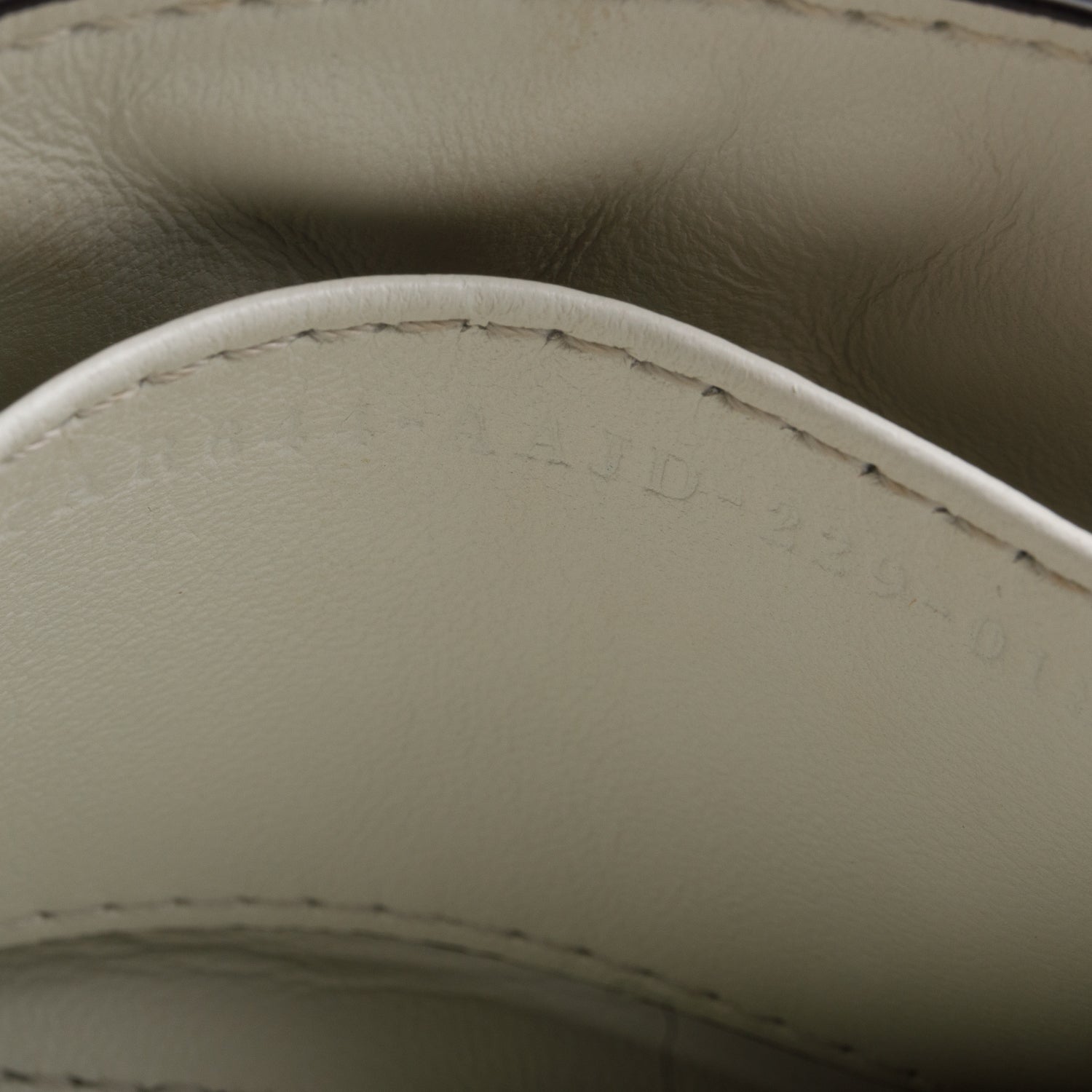 Fendi White Nappa Matisse FF Embossed Nano Baguette Charm w/ Box & Chain