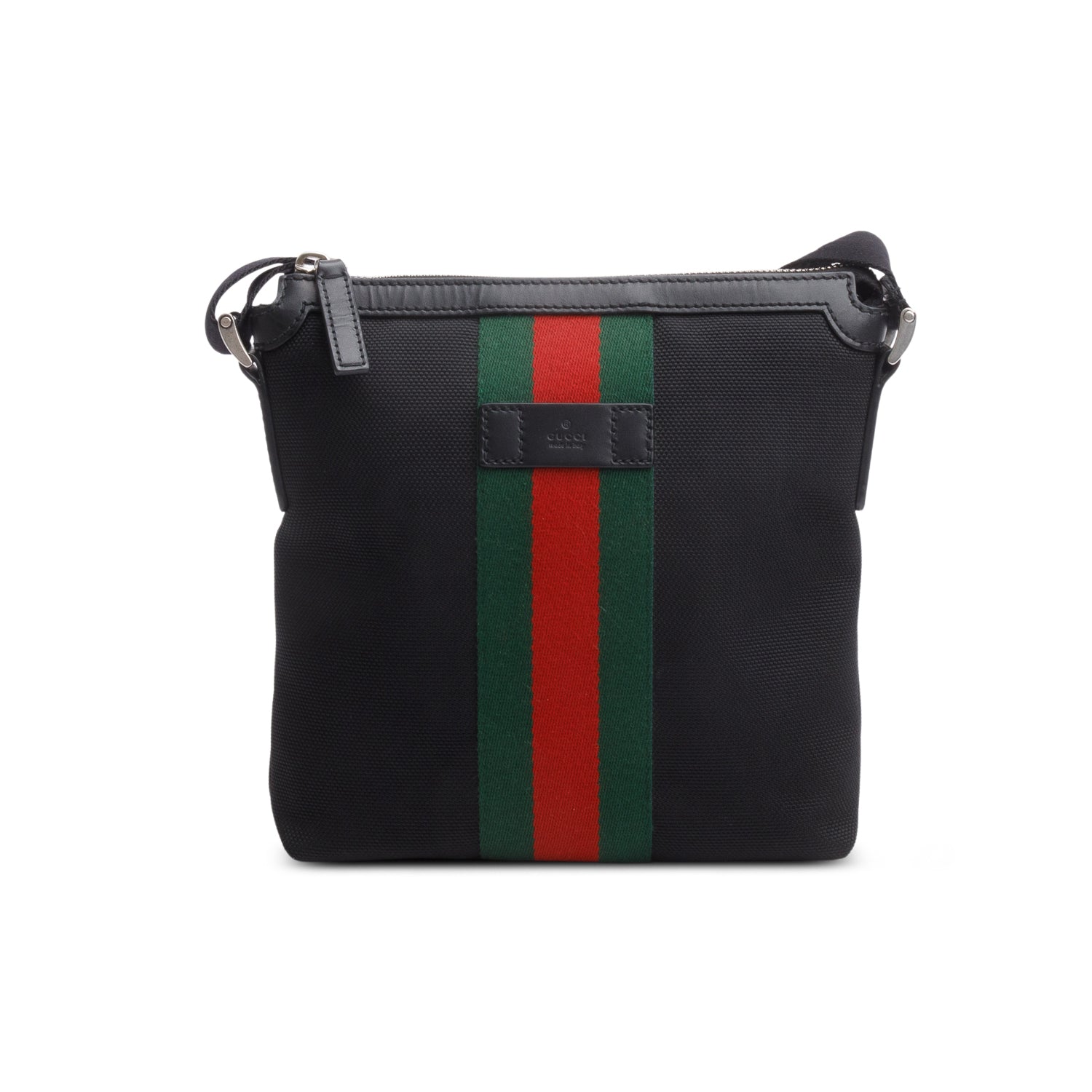 Gucci Black Techno Canvas Web Messenger Bag