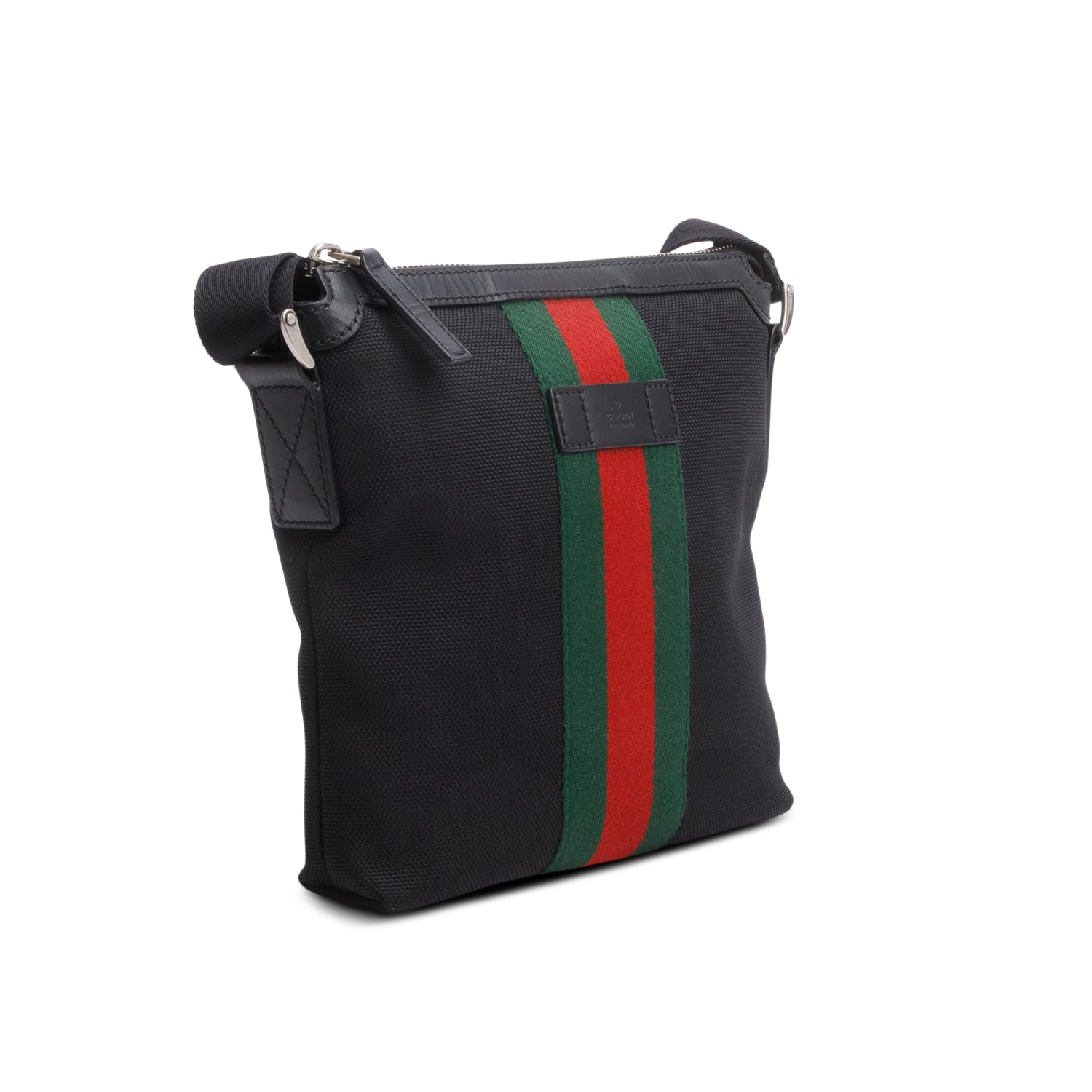 Gucci Black Techno Canvas Web Messenger Bag