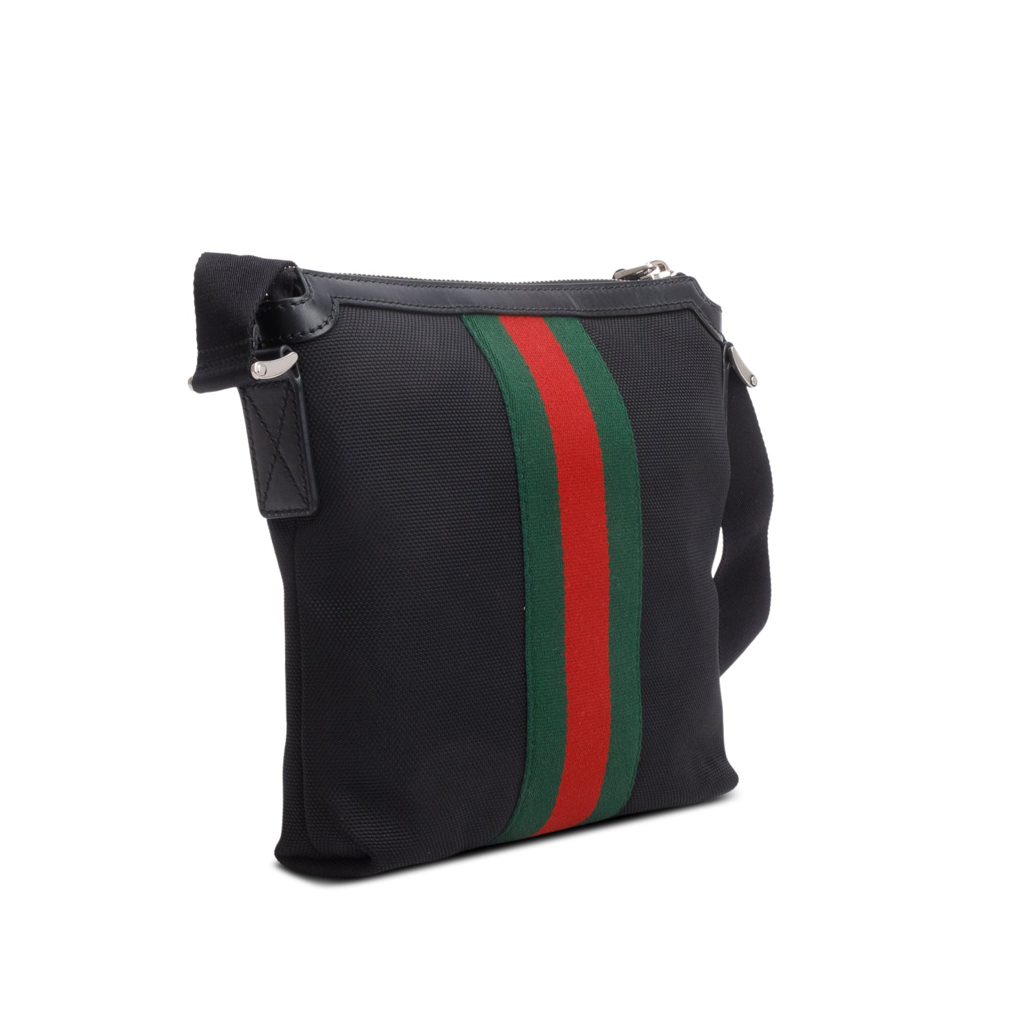 Gucci Black Techno Canvas Web Messenger Bag