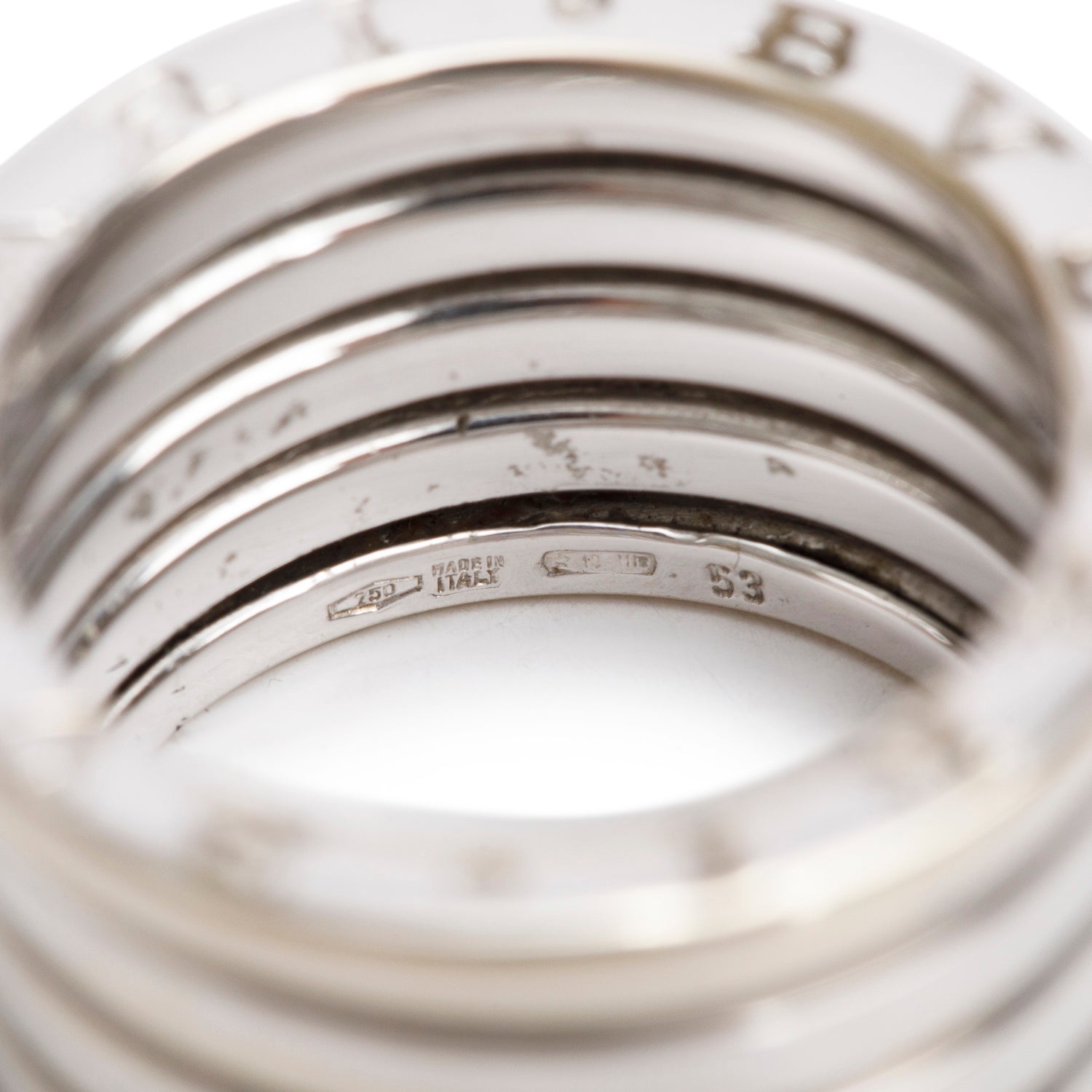 BVLGARI 18k White Gold B.Zero1 Five-Band Ring, Size 53 5.75