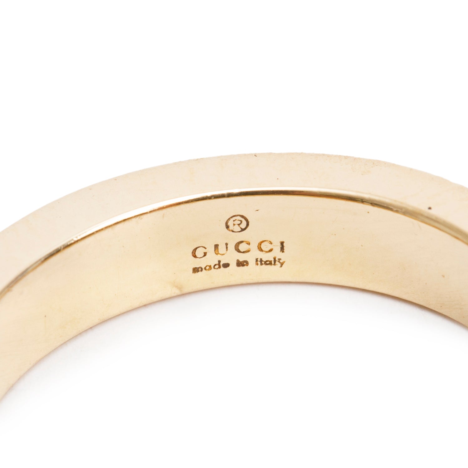 Gucci 18k Yellow Gold Princess Cut Diamond Ring, Size 7.5