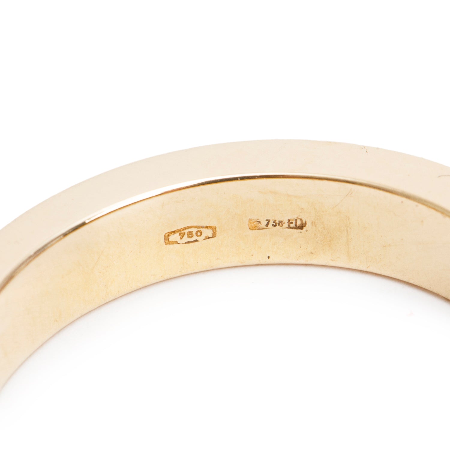 Gucci 18k Yellow Gold Princess Cut Diamond Ring, Size 7.5