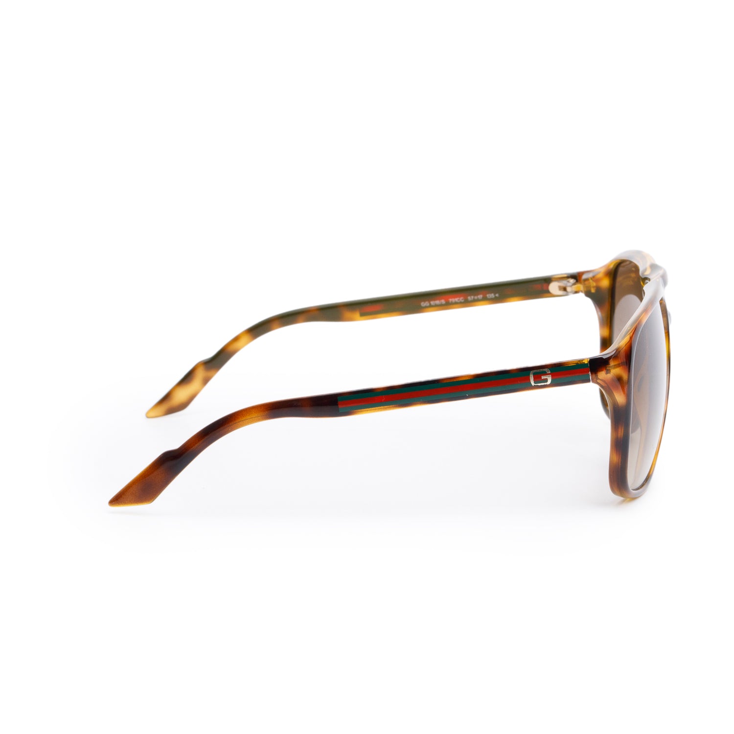 Gucci GG1018/S Tortoise Web Aviator Sunglasses w/ Case