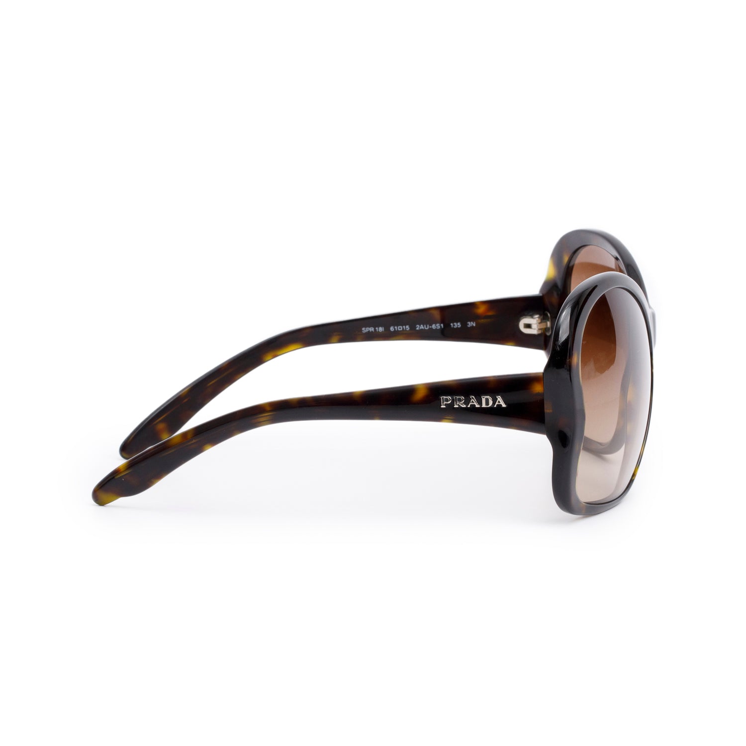 Prada SPR18I Tortoise Acetate Butterfly Frame Sunglasses w/ Box
