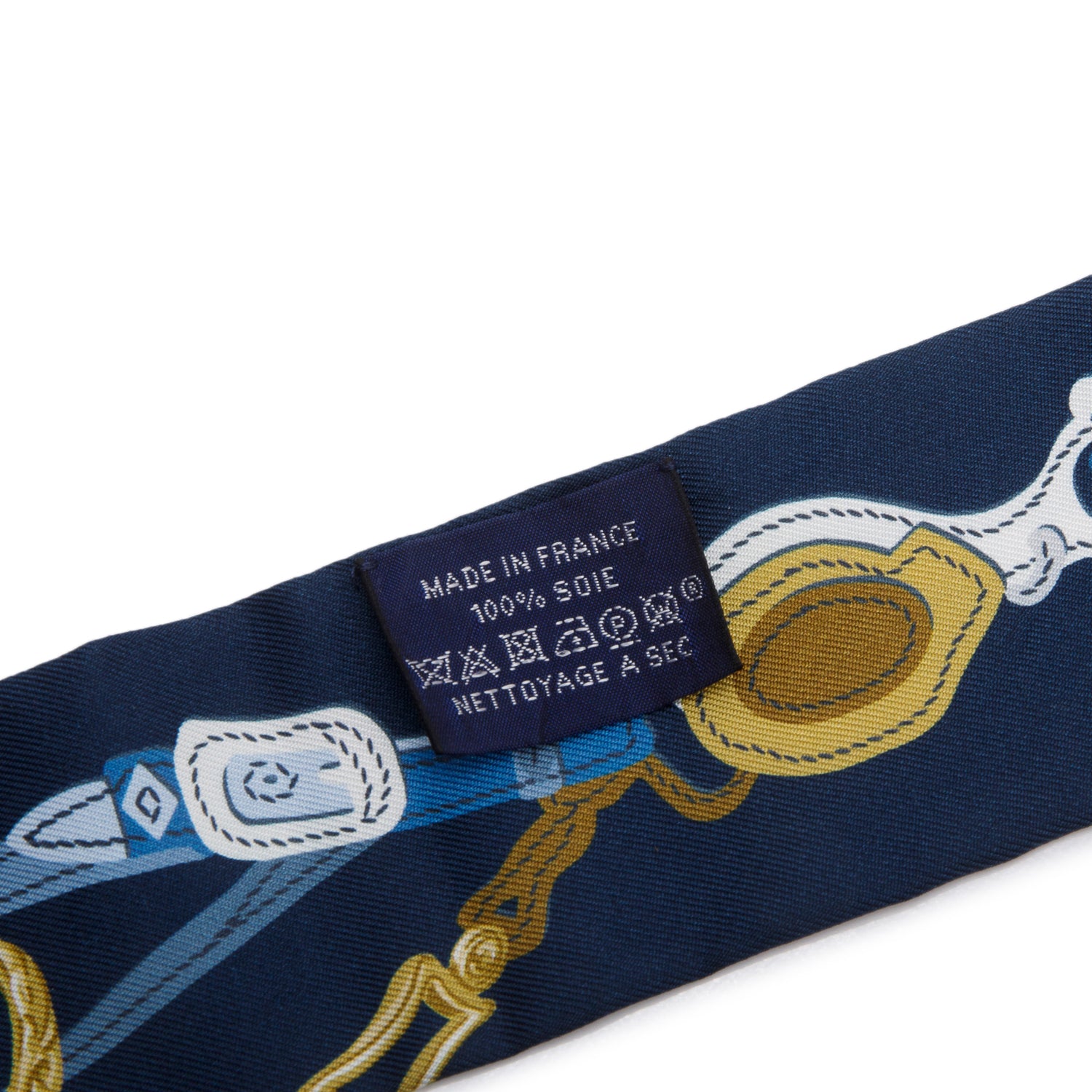 Hermes Navy Multicolor 'Brides de Gala' Silk Twilly w/ Box