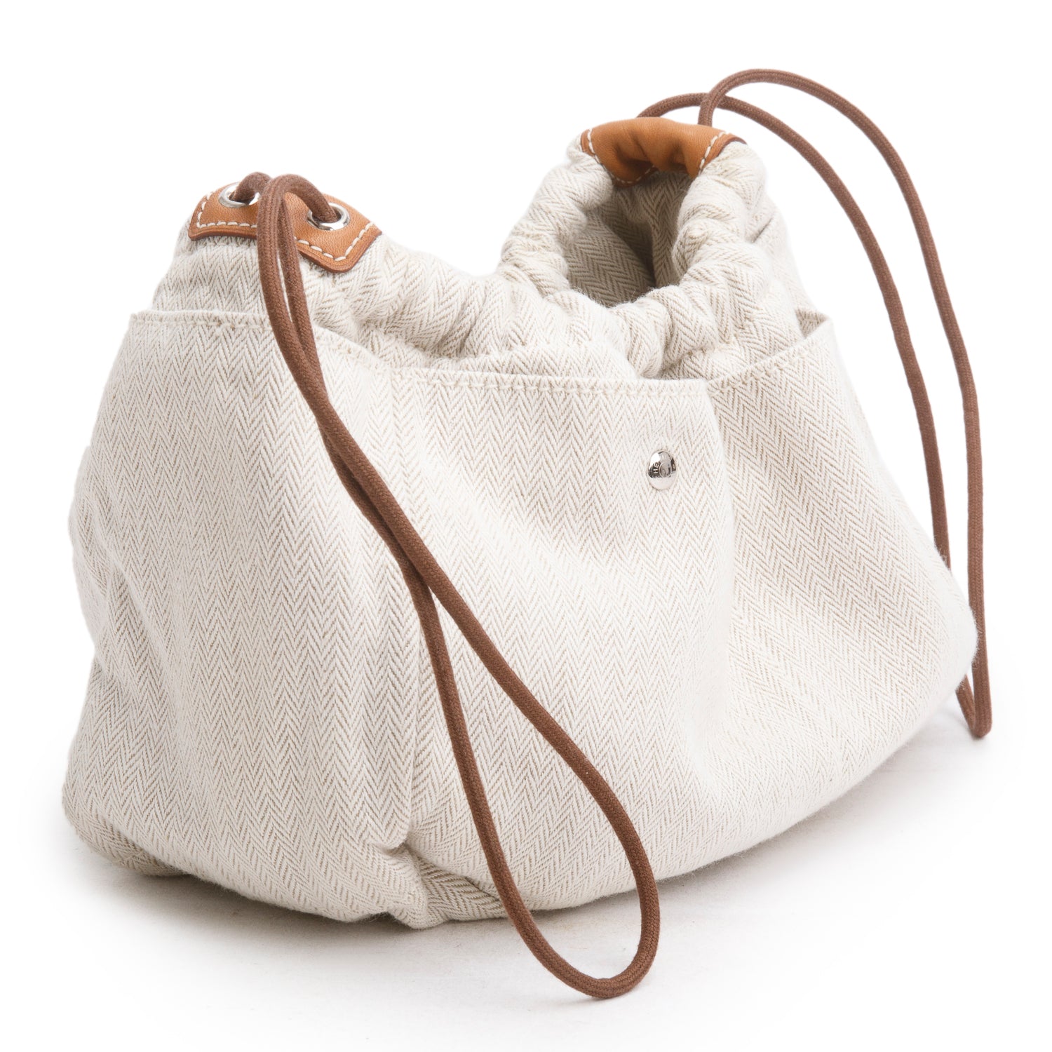 Hermes Beige Canvas Fourbi 25 Pouch