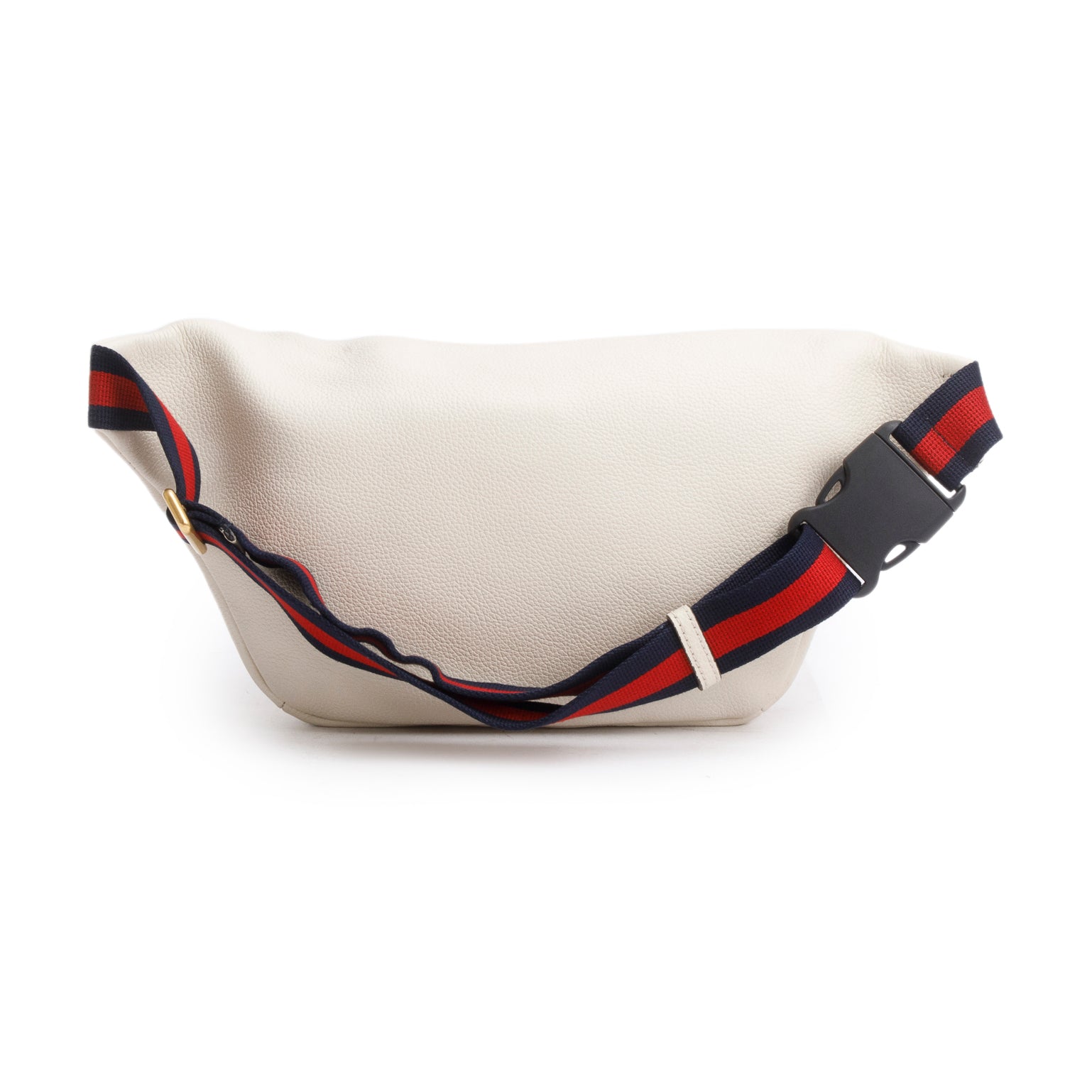 Gucci White Logo Print Calfskin Leather Large Belt Bag