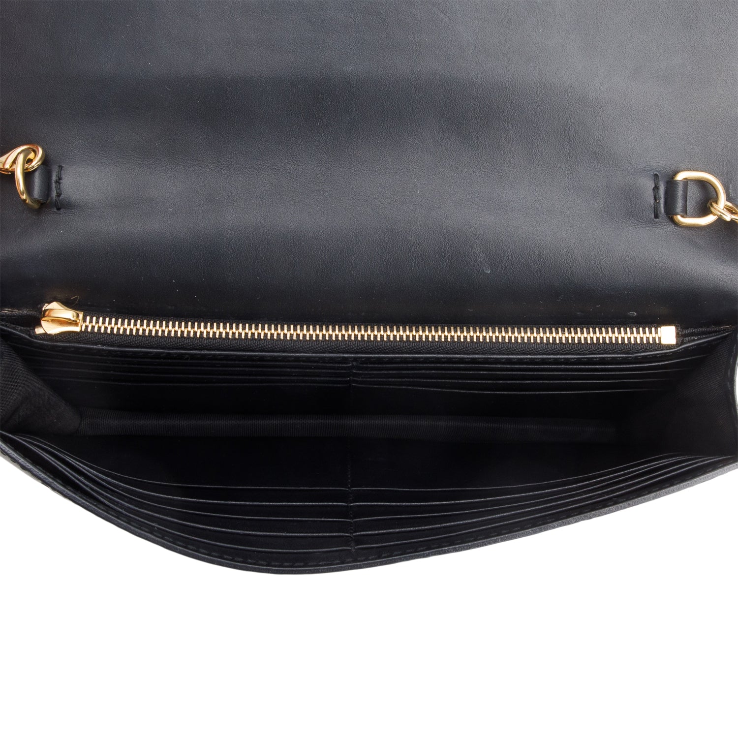 Gucci Black Guccissima Leather Interlocking G Icon Signature Wallet on Chain