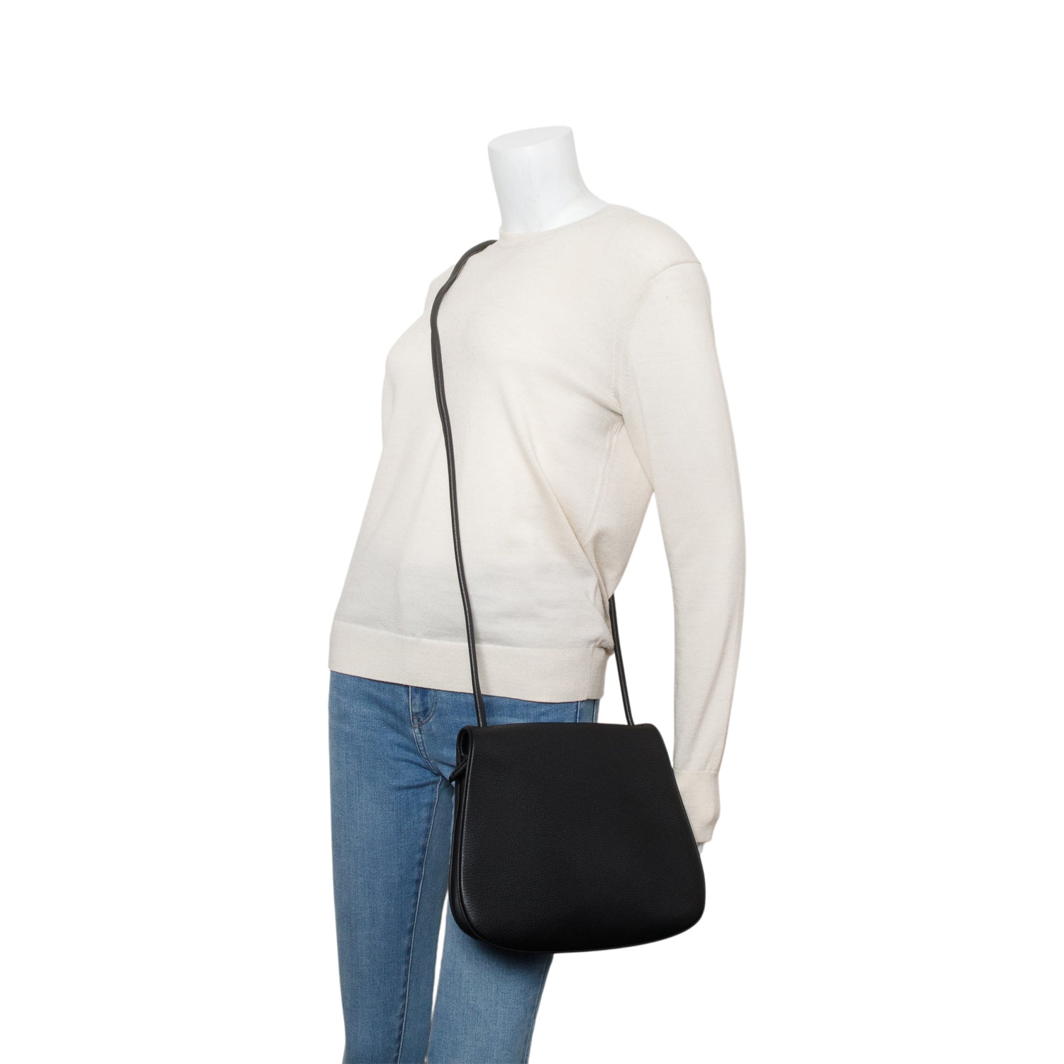 The Row Black Leather Jill Lux Crossbody Bag