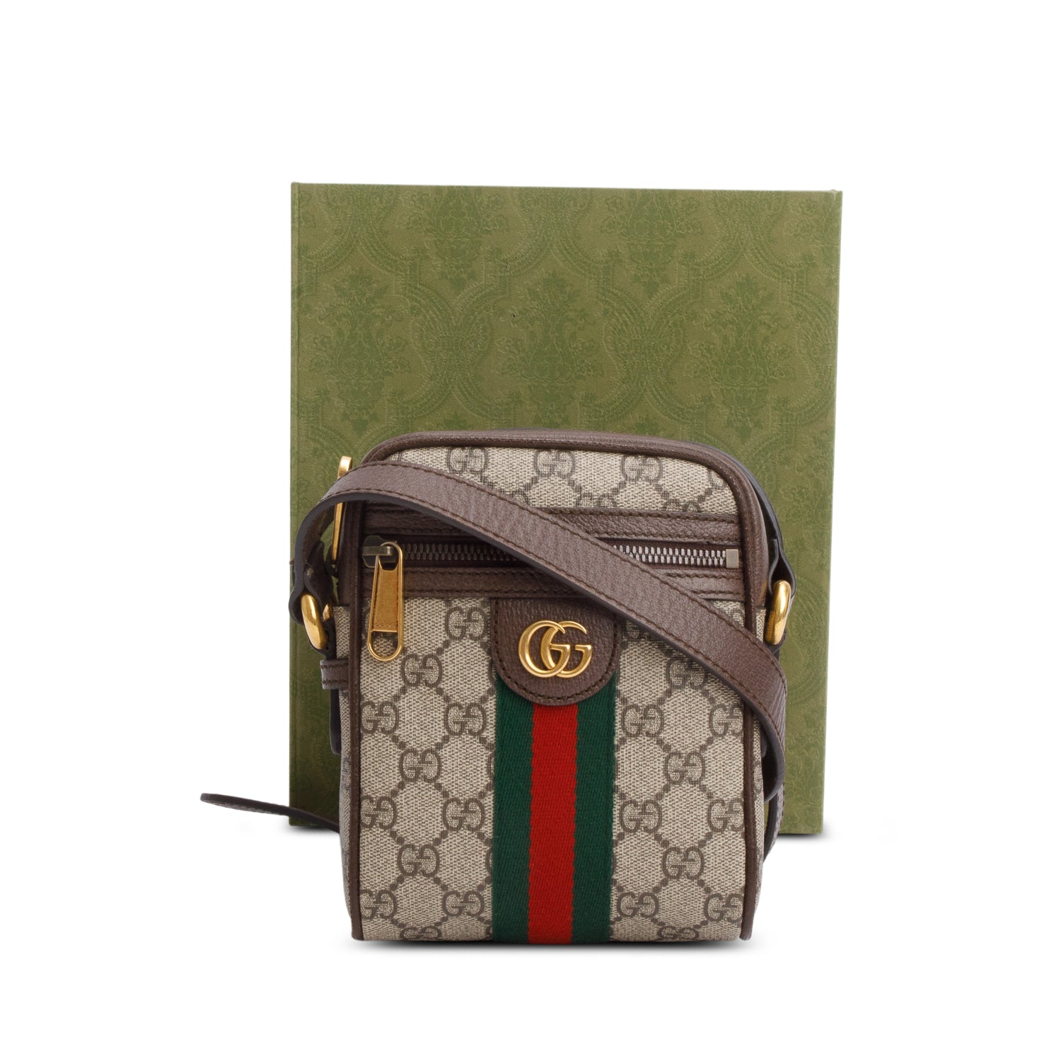 Gucci GG Supreme Monogram Web Mini Ophidia Messenger w/ Box