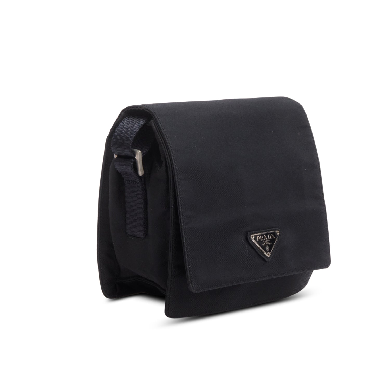 Prada Black Tessuto Nylon Saffiano Crossbody Bag
