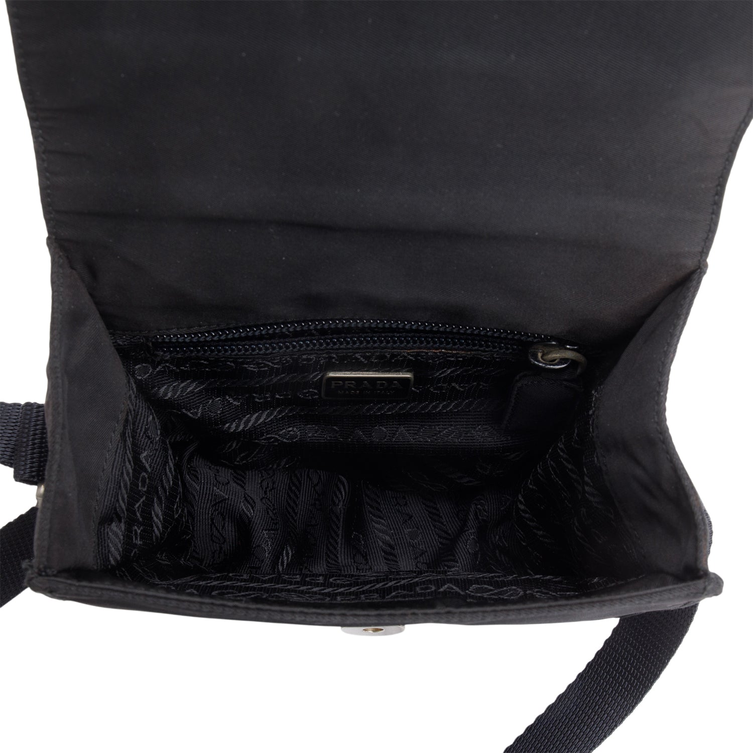 Prada Black Tessuto Nylon Saffiano Crossbody Bag