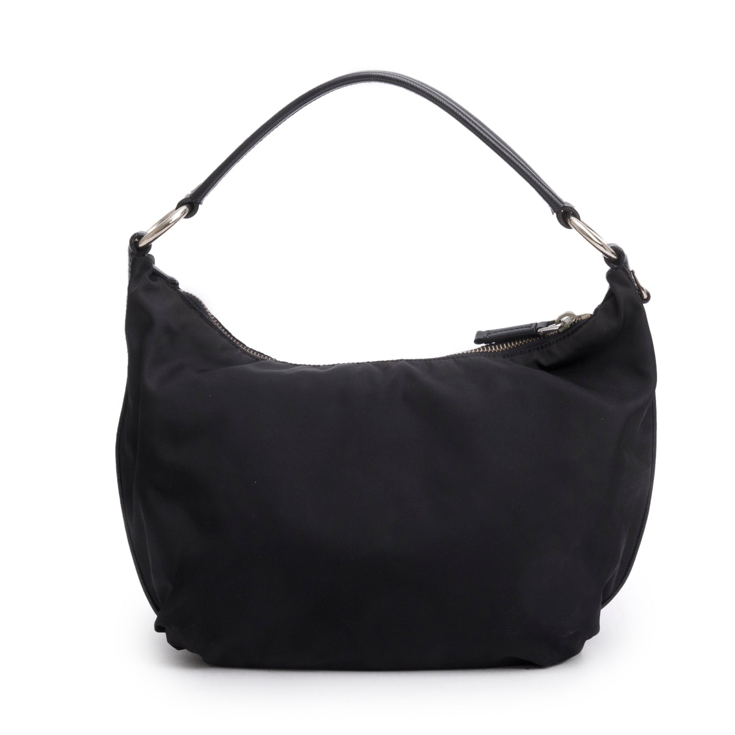 Prada Black Tessuto Nylon Saffiano Leather Shoulder Bag w/ Authenticity Card