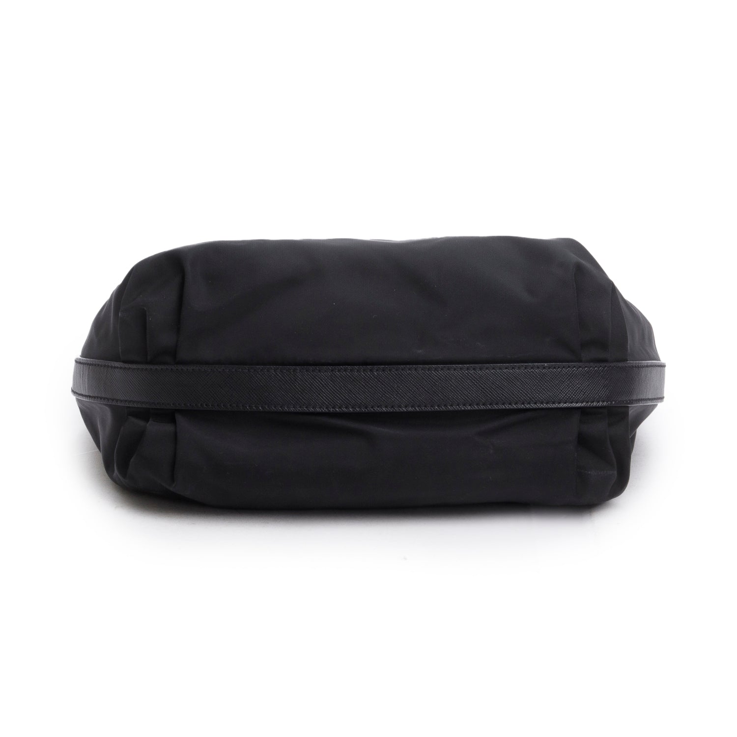 Prada Black Tessuto Nylon Saffiano Leather Shoulder Bag w/ Authenticity Card