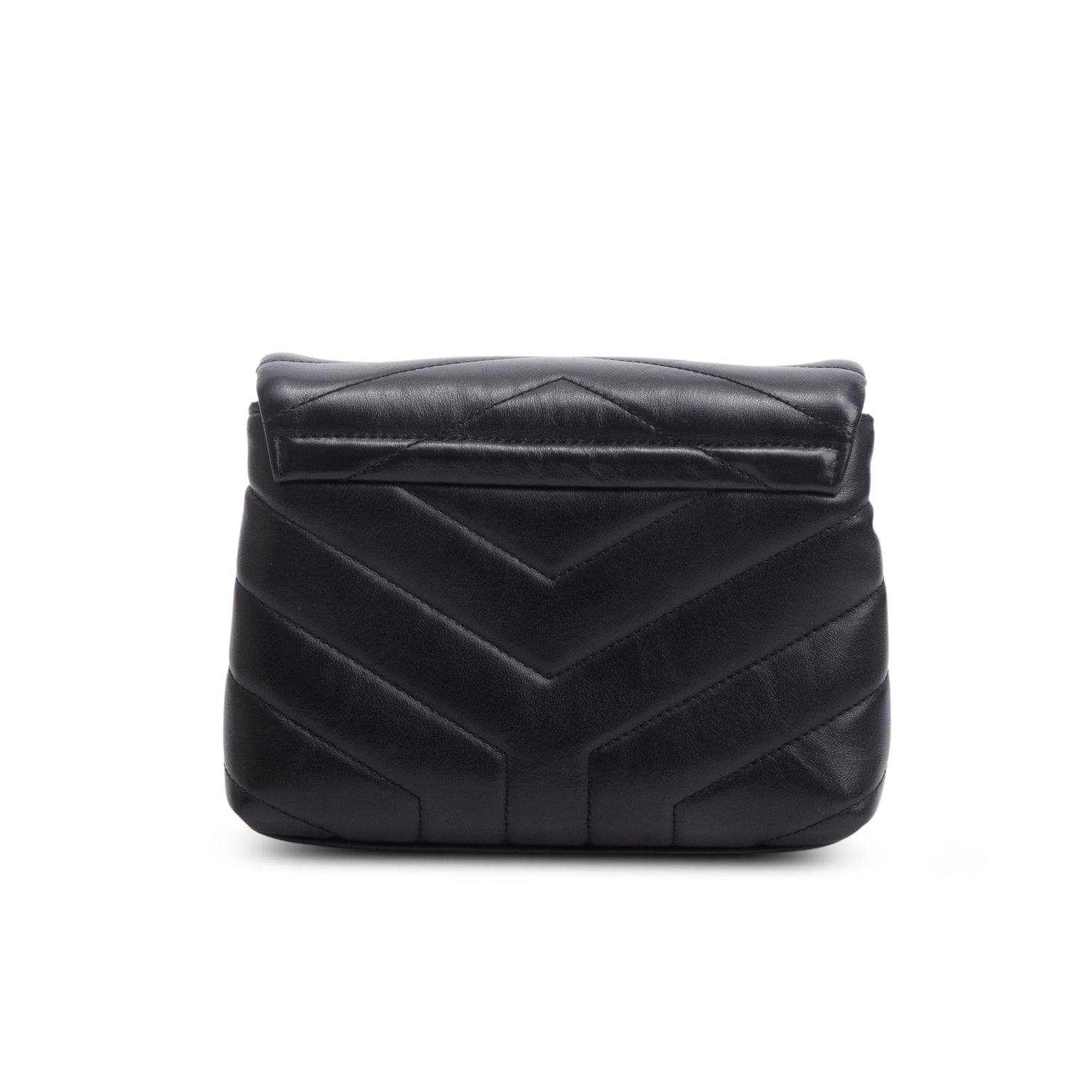 Saint Laurent Black Calfskin Y Quilted Monogram Toy Loulou Crossbody Bag w/ Box