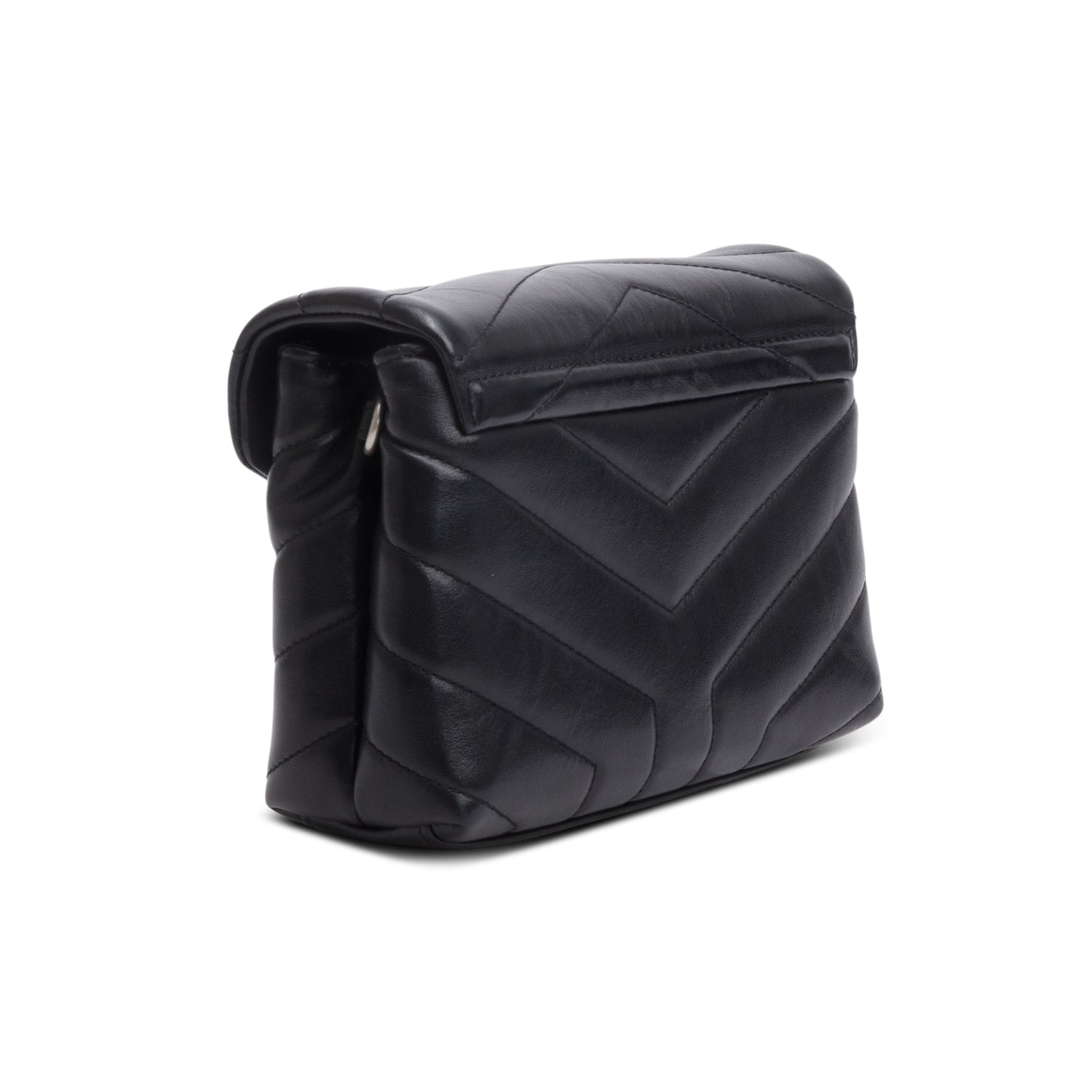 Saint Laurent Black Calfskin Y Quilted Monogram Toy Loulou Crossbody Bag w/ Box