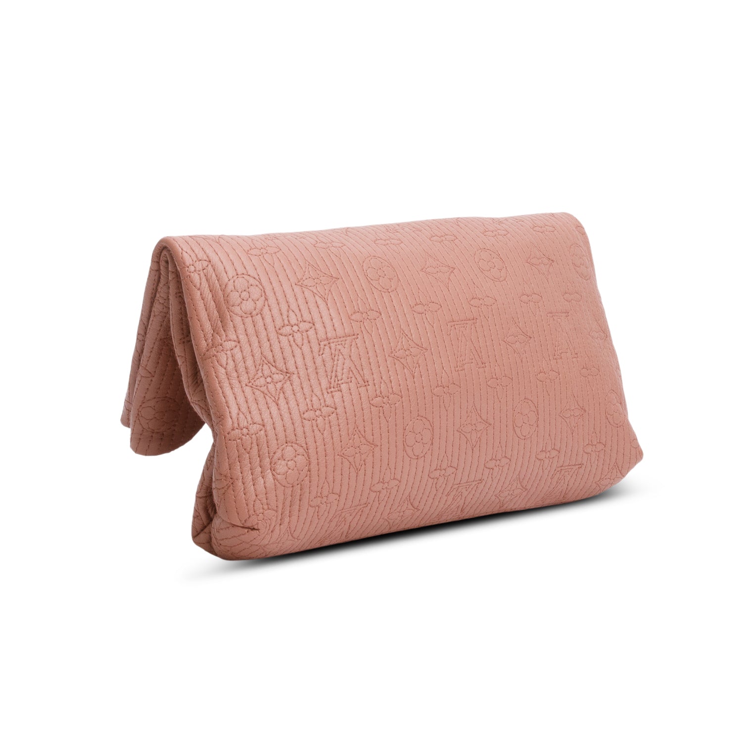 Louis Vuitton Pink Calfskin Quilted Monogram Altair Clutch