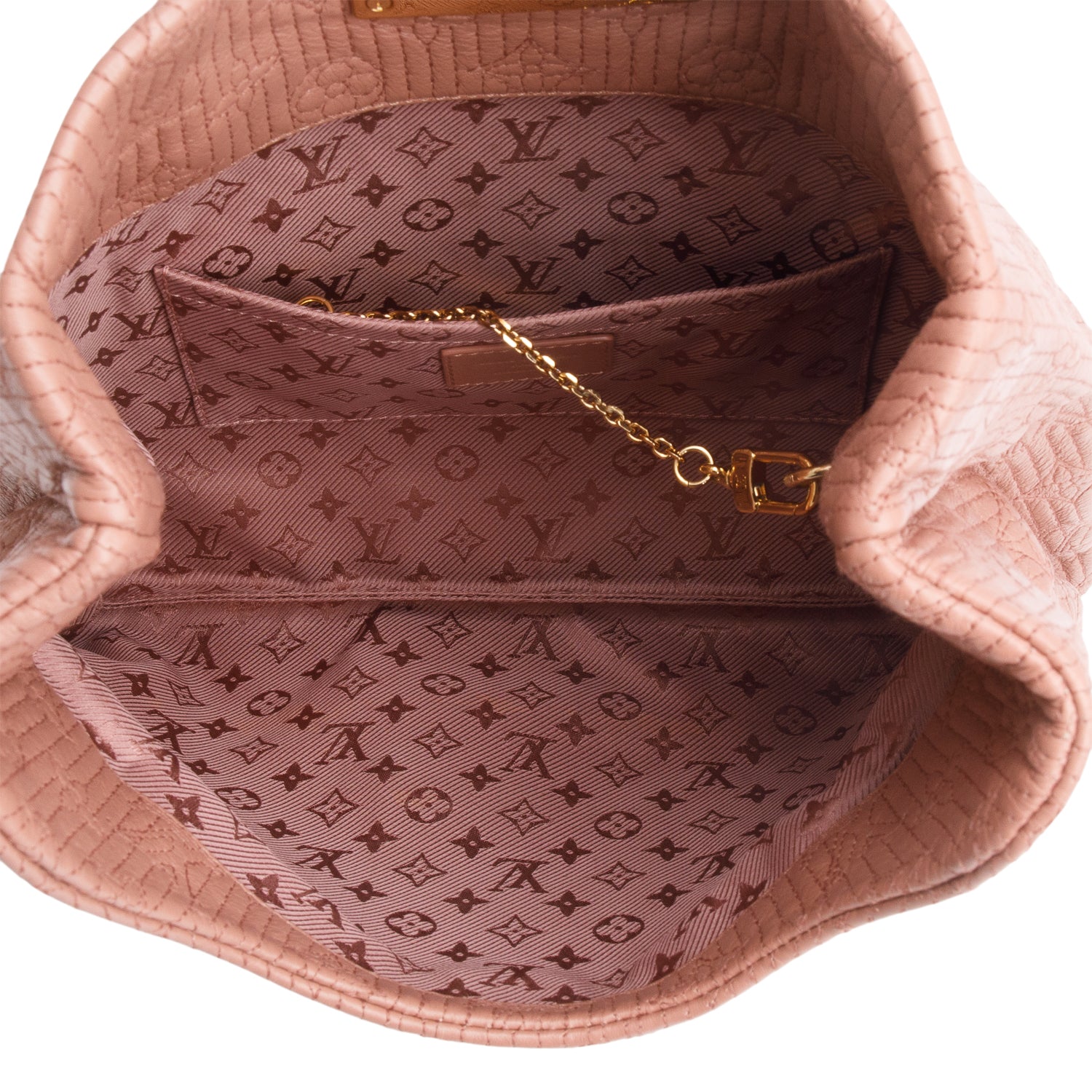 Louis Vuitton Pink Calfskin Quilted Monogram Altair Clutch