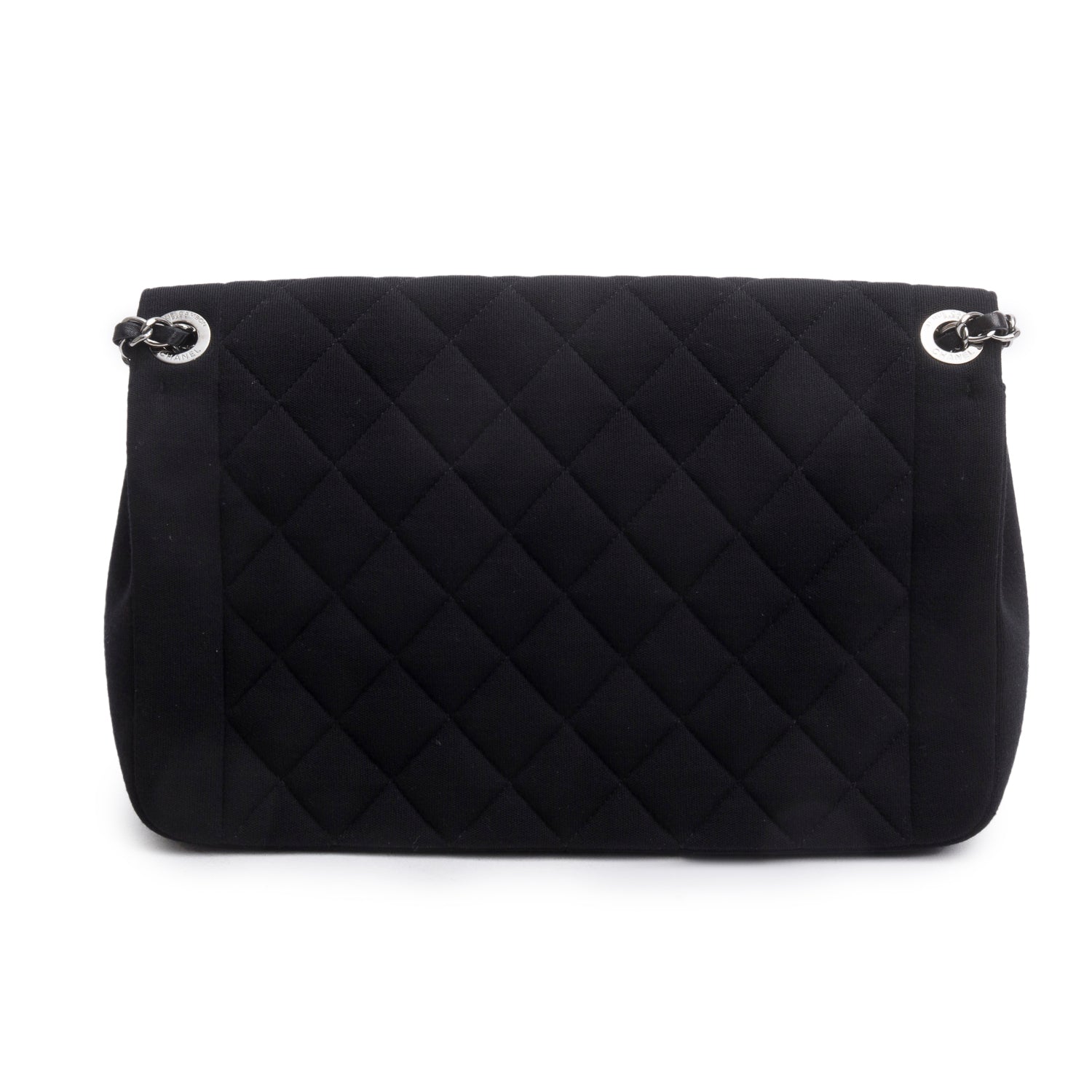 Chanel Black Jersey Quilted Chic With Me Large Flap Bag