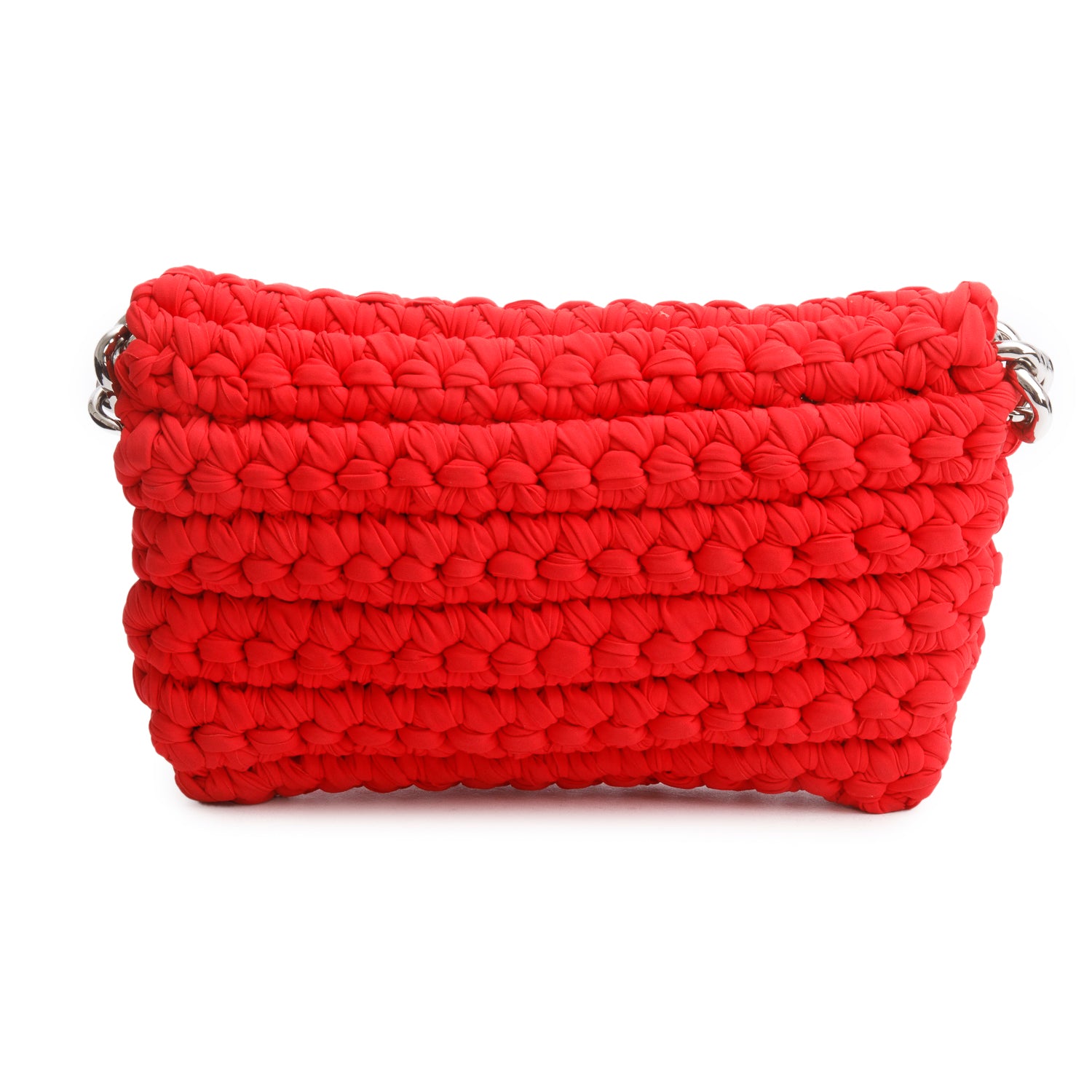 Chanel Red Fancy Crochet Single Flap Bag