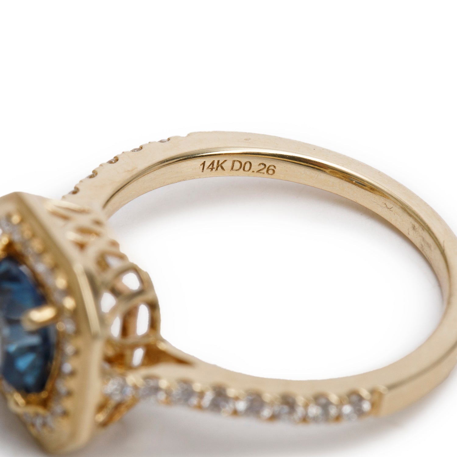 14k Yellow Gold Sapphire and Diamond Ring, Size 5