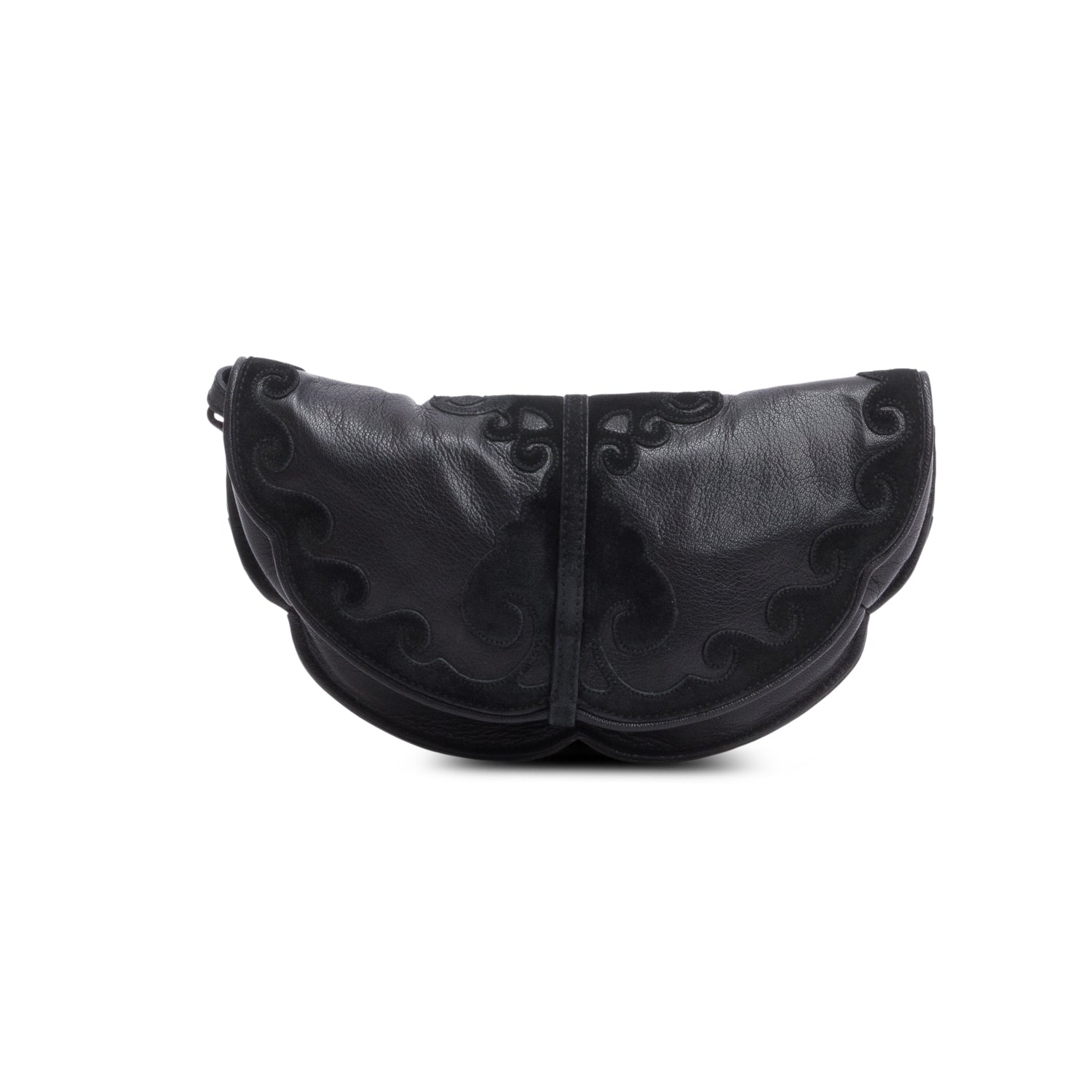 Saint Laurent Vintage Black Leather Suede Rive Gauche Shoulder Bag