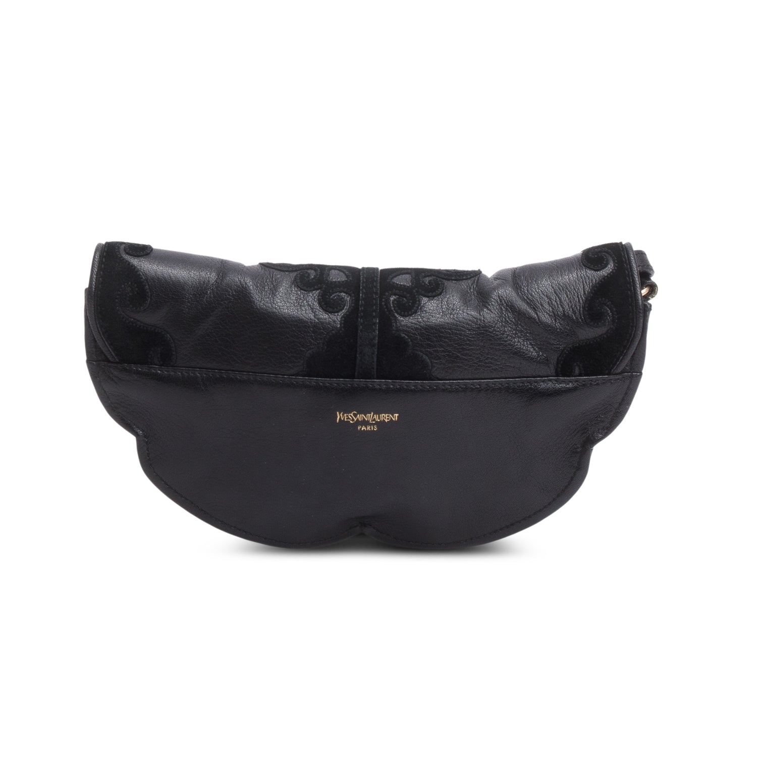 Saint Laurent Vintage Black Leather Suede Rive Gauche Shoulder Bag