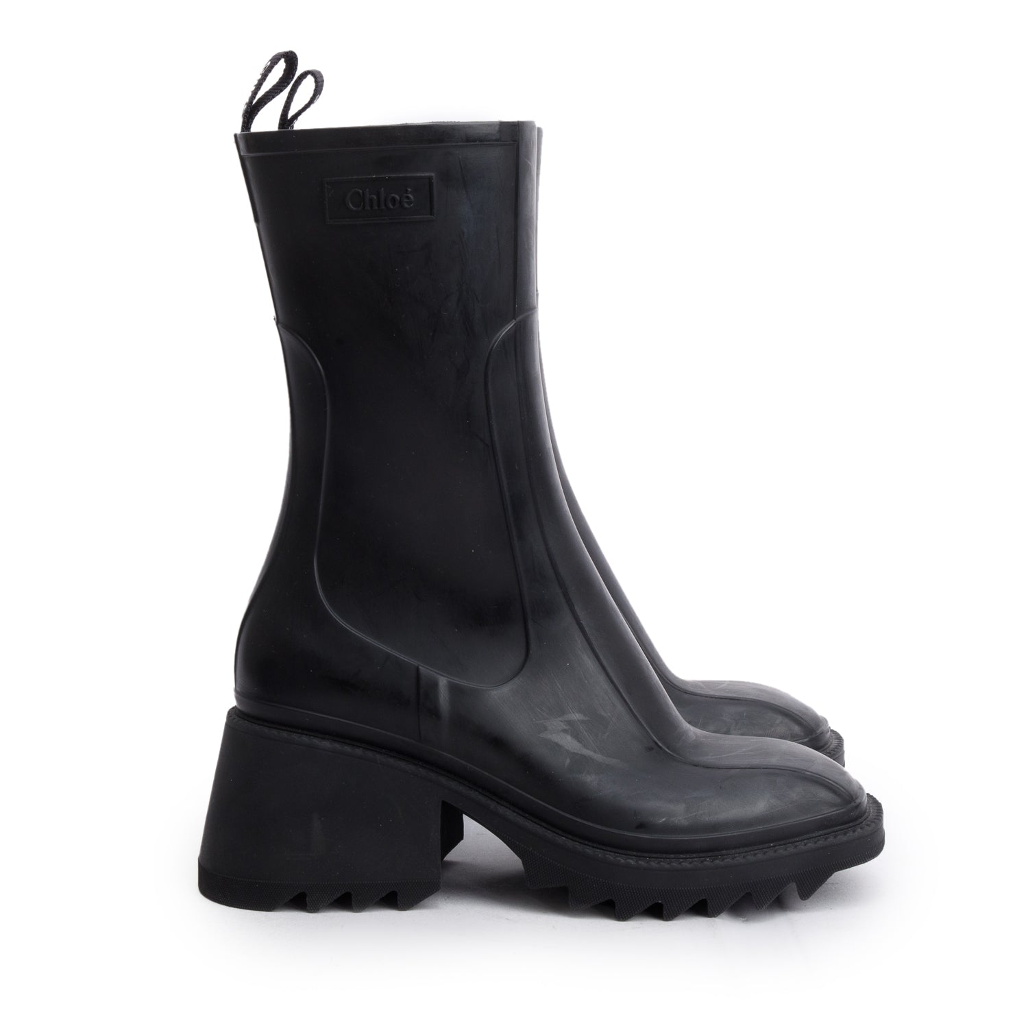 Chloe Black Betty Rain Boot, Size 38