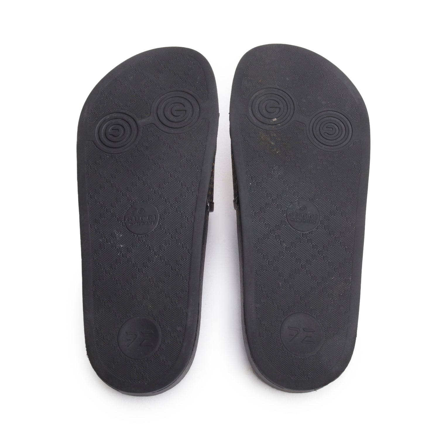 Gucci x Sega Supreme Black Rubber Guccy Star Slides, Size 5 w/ Box