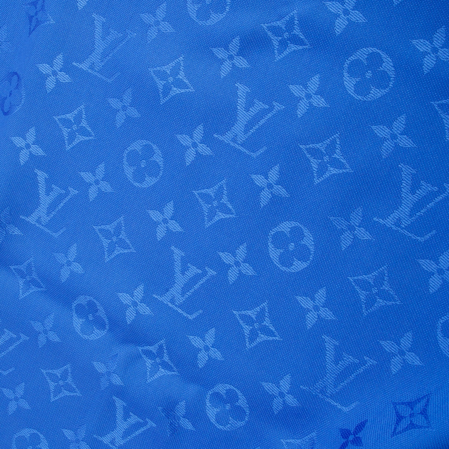Louis Vuitton Blue Silk/Wool Monogram Shawl w/ Box