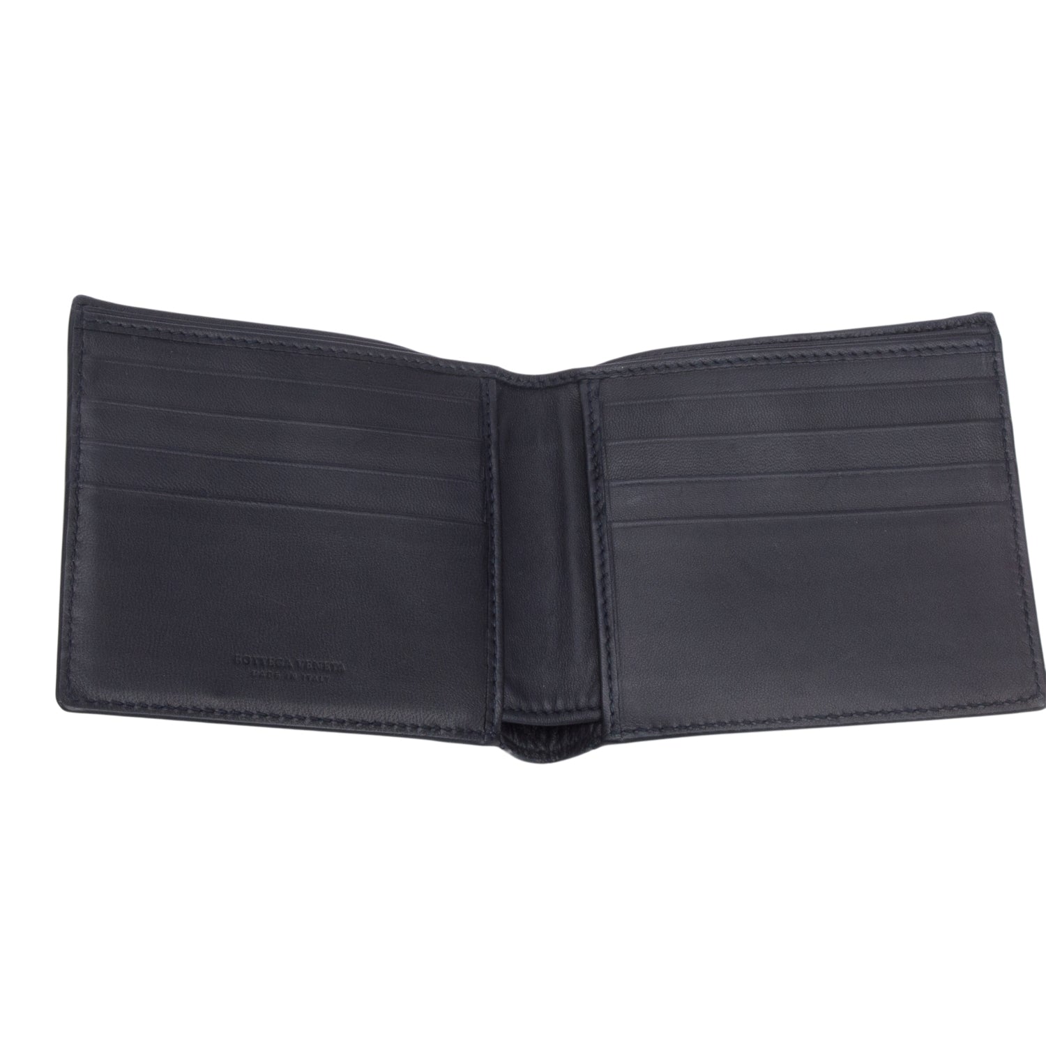 Bottega Veneta Black Croc Embossed Bi-Fold Wallet