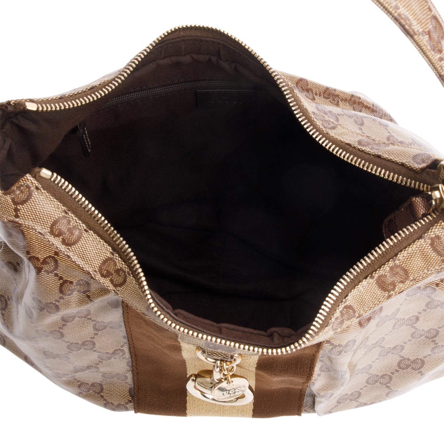 Gucci Crystal GG Coated Canvas Horsebit Hobo