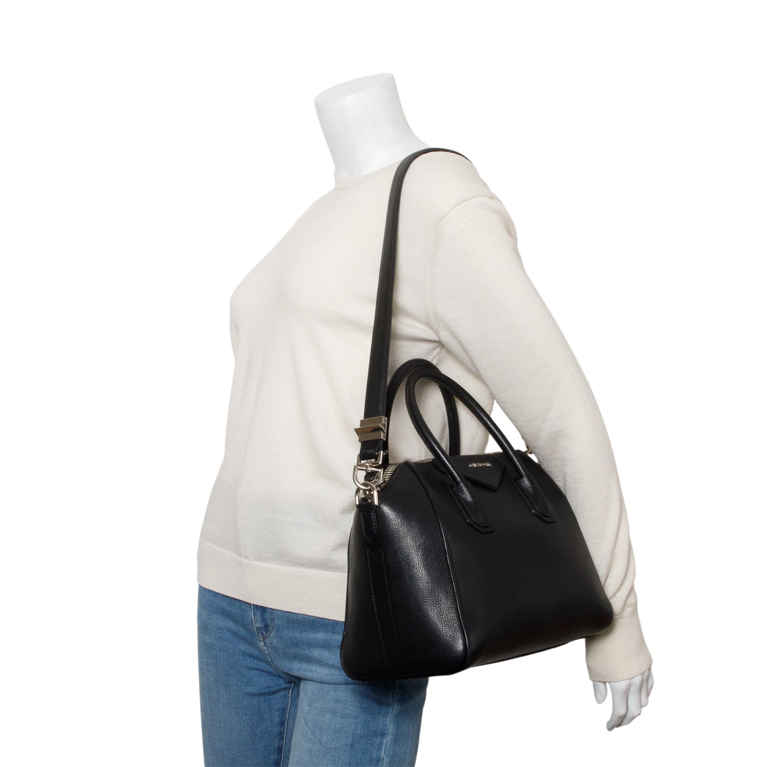 Givenchy Black Sugar Goatskin Medium Antigona w/ Strap