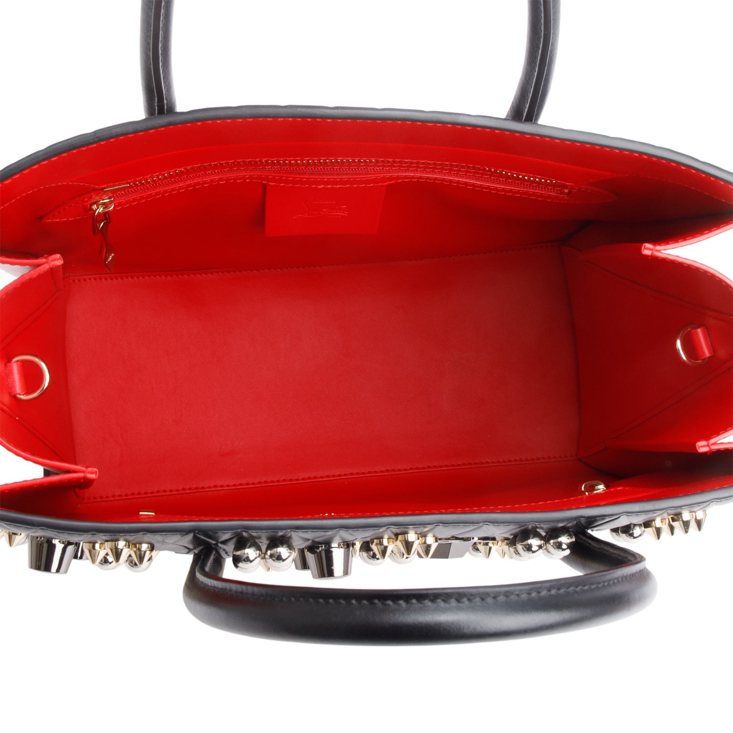 Christian Louboutin Black Grained Calfskin Spikes Loubinthesky Medium Paloma w/ Strap