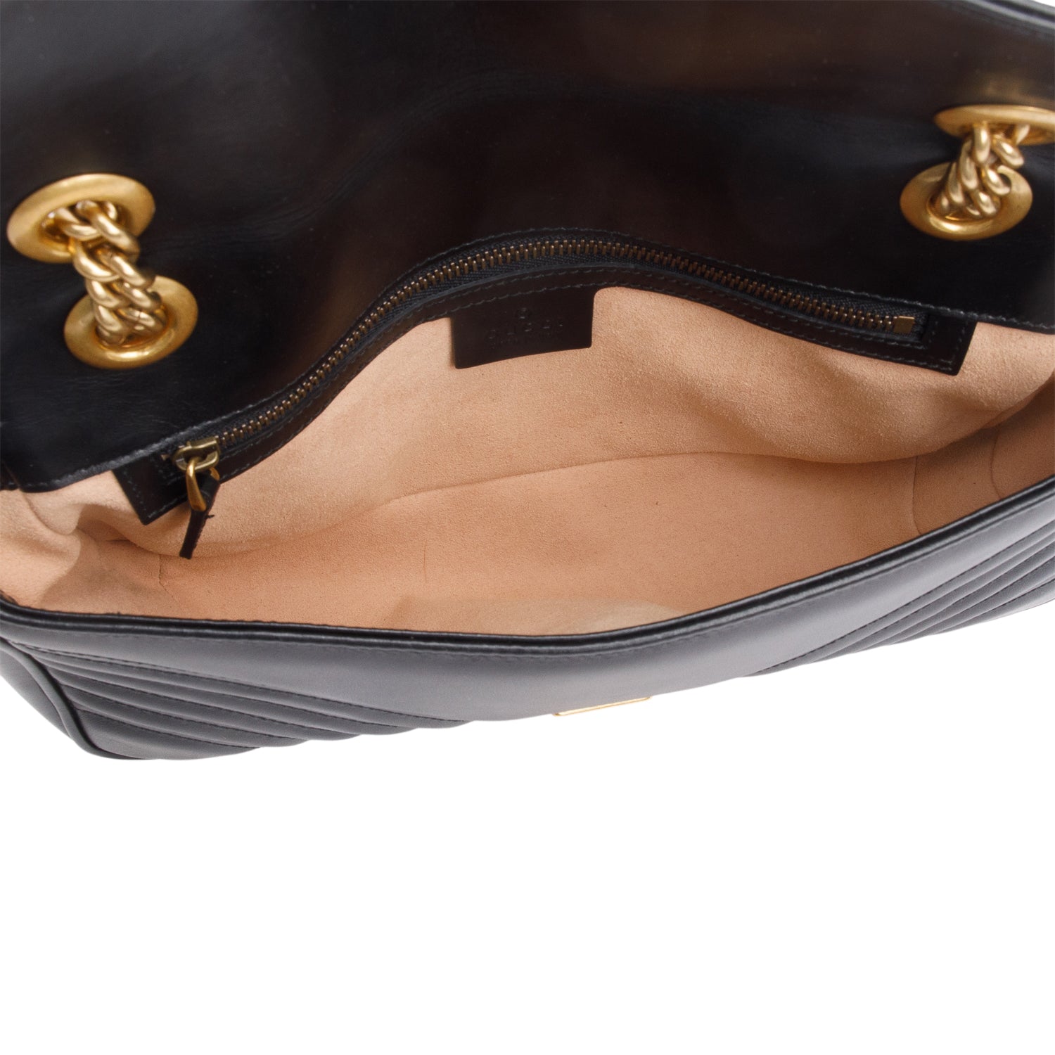 Gucci Black GG Marmont Matelasse Medium Shoulder Bag