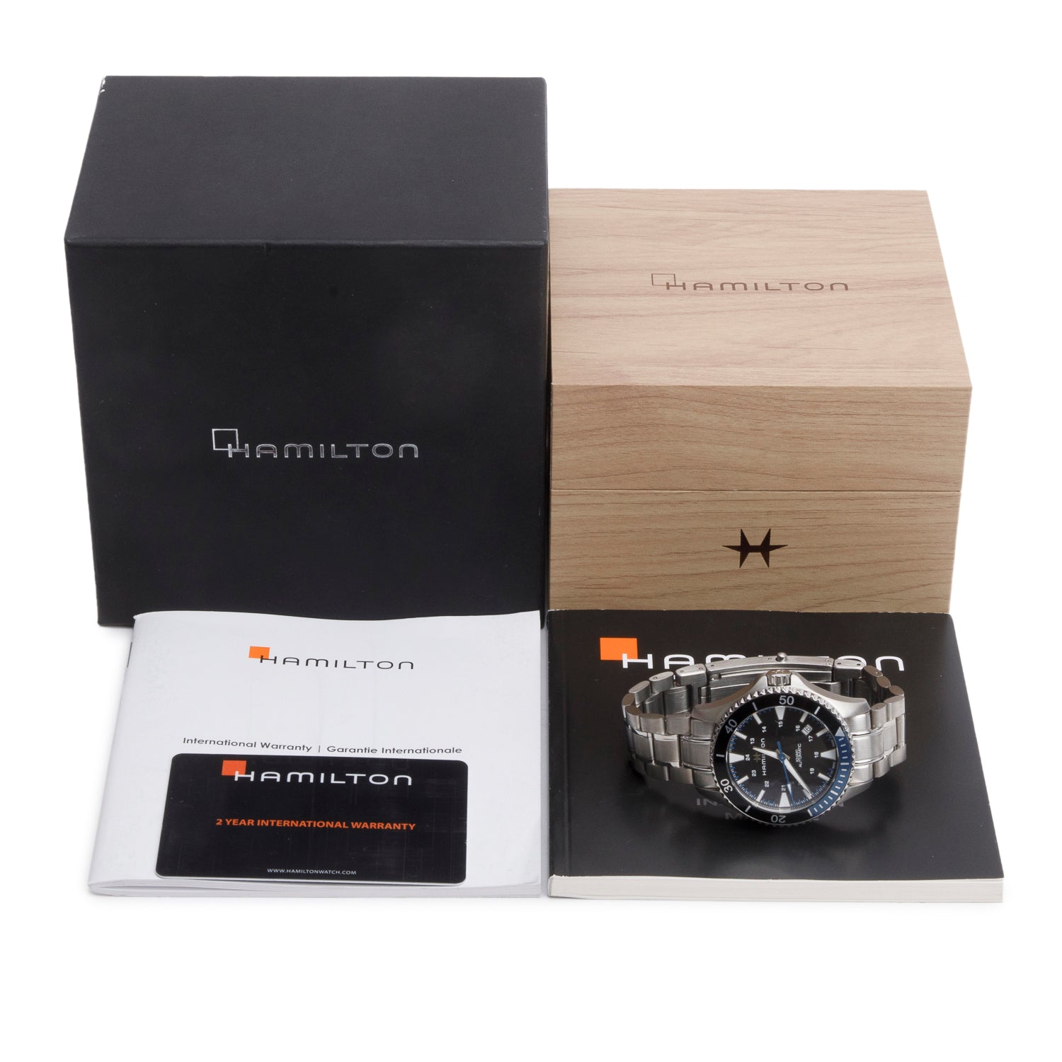 Hamilton Stainless Steel Khaki Navy Scuba 40 MM Automatic Watch Black Dial H823150 w/ Box & Papers