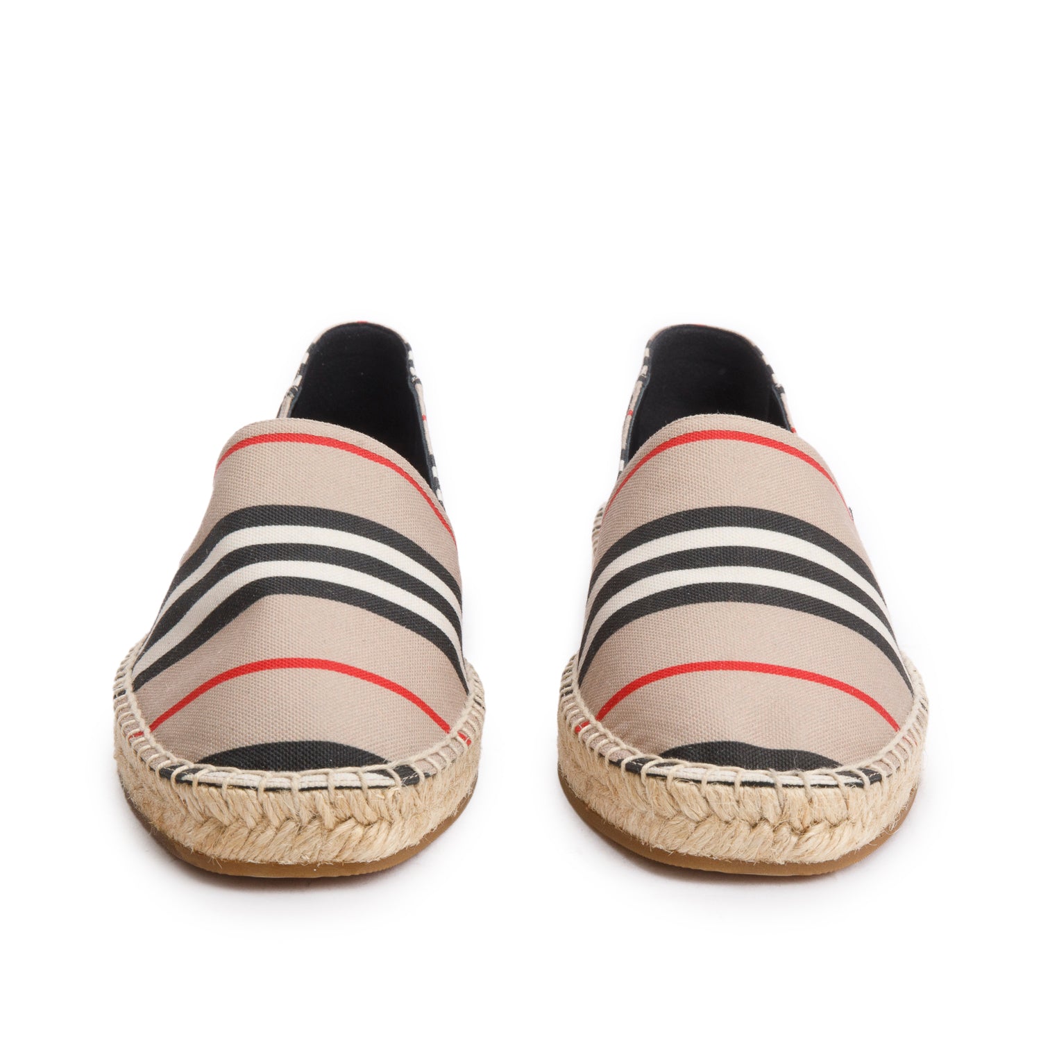 Burberry Beige Check Mews Espadrilles, Size 38 w/ Box