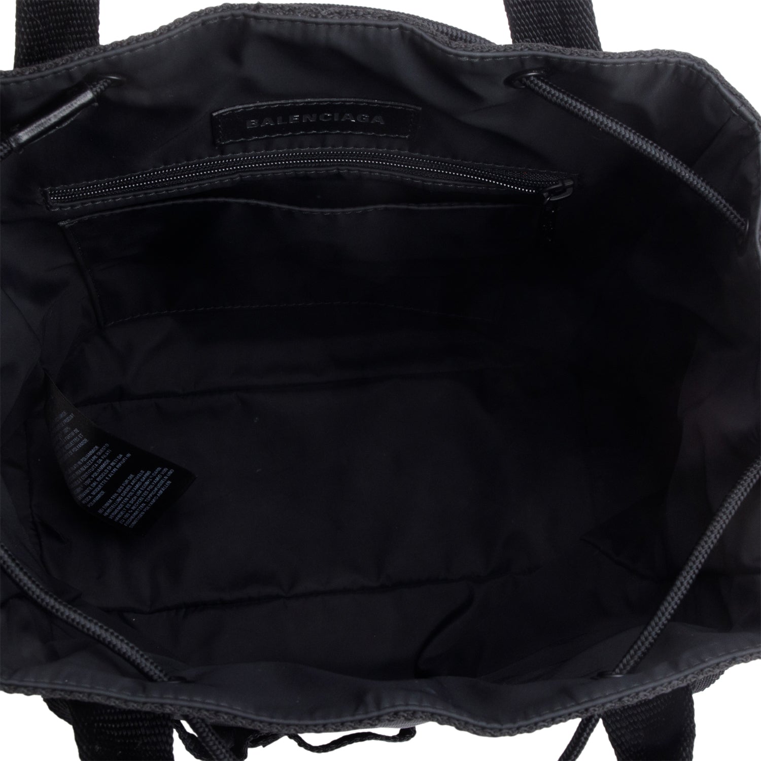 Balenciaga Black Canvas Logo Patch Tote Bag w/ Strap