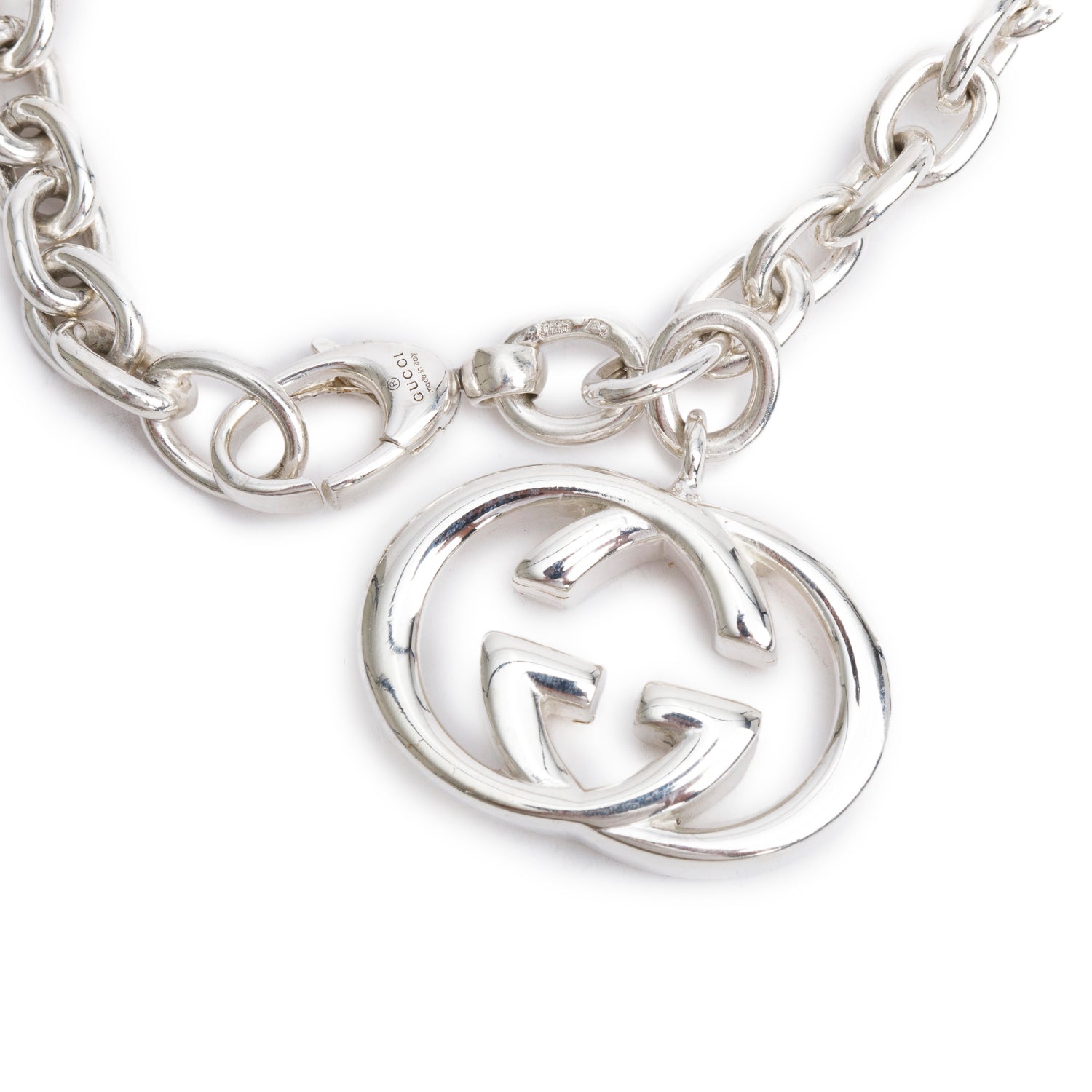 Gucci Sterling Silver Interlocking G Bracelet