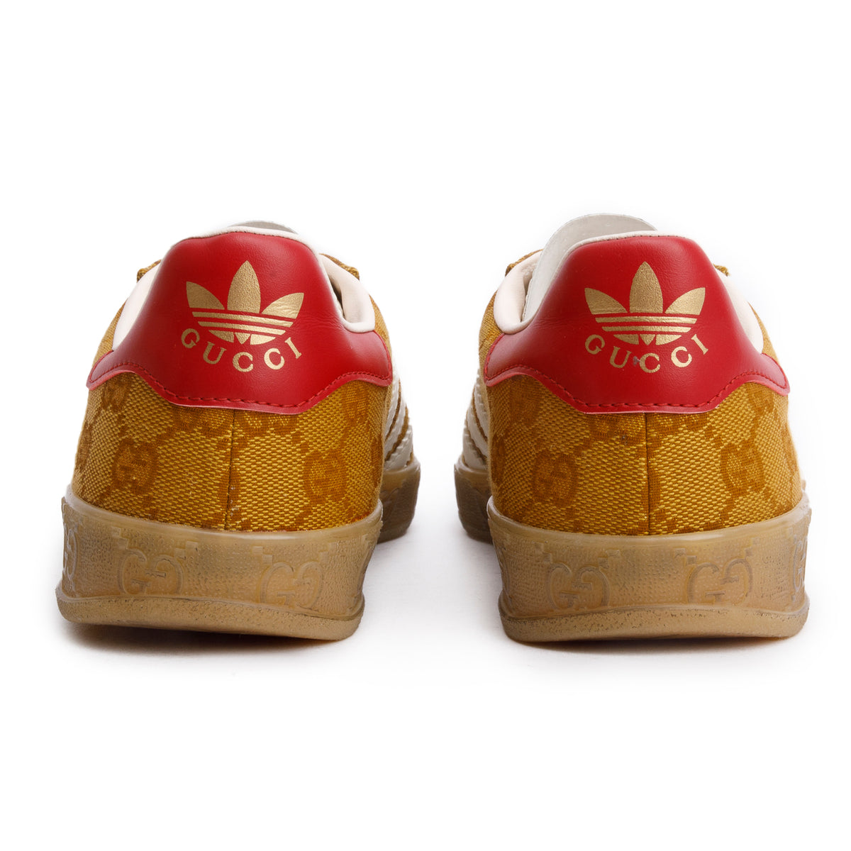 Gucci x Adidas Brown Vintage GG Monogram Gazelle Sneakers, Men's Size 7 w/ Box