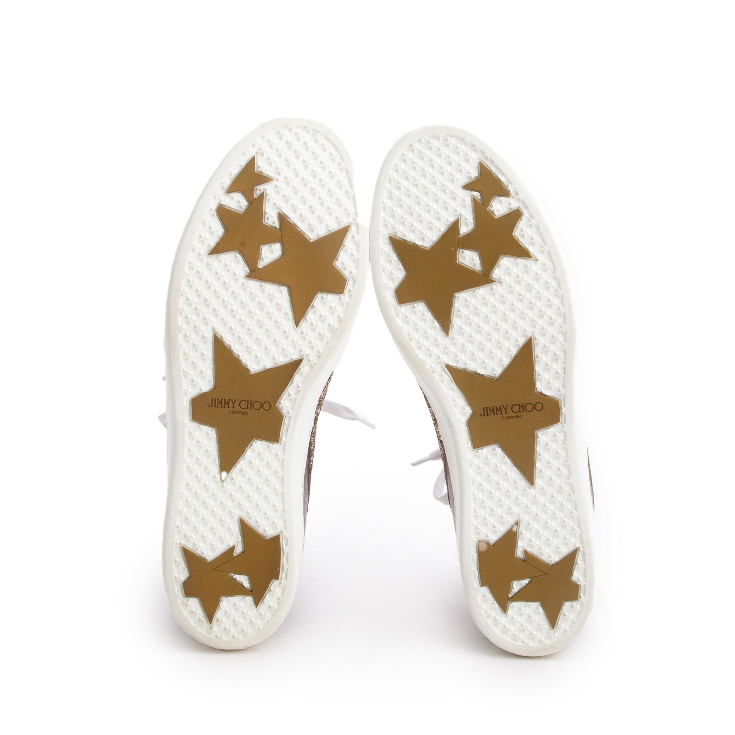 Jimmy Choo Brown Leather Glitter Miami Sneakers, Size 40