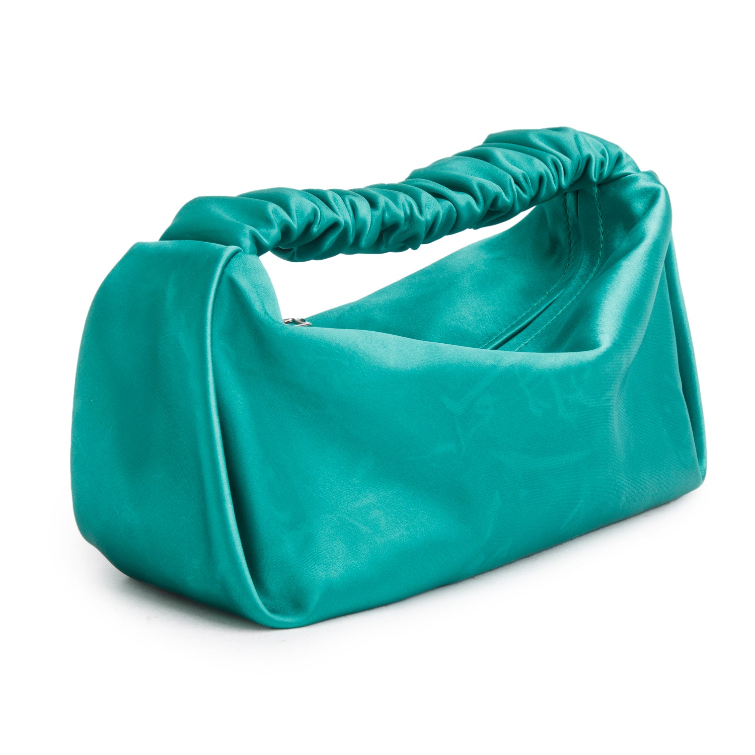 Alexander Wang Green Satin Mini Scrunchie Bag