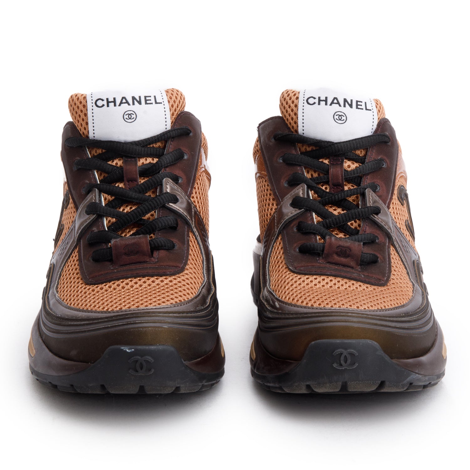 Chanel Multicolor Interlocking CC Logo Mesh Sneakers, Size 37.5