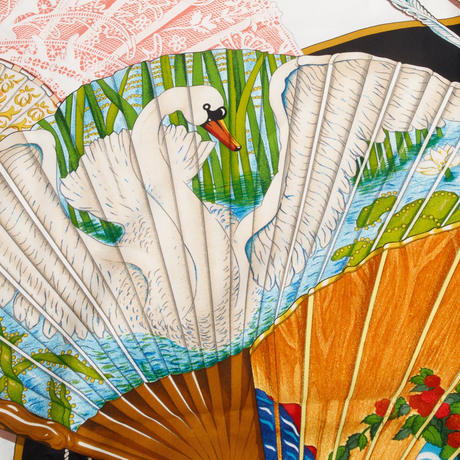 Hermes Multicolor 'Brise de Charme' Silk Scarf 90 w/ Box