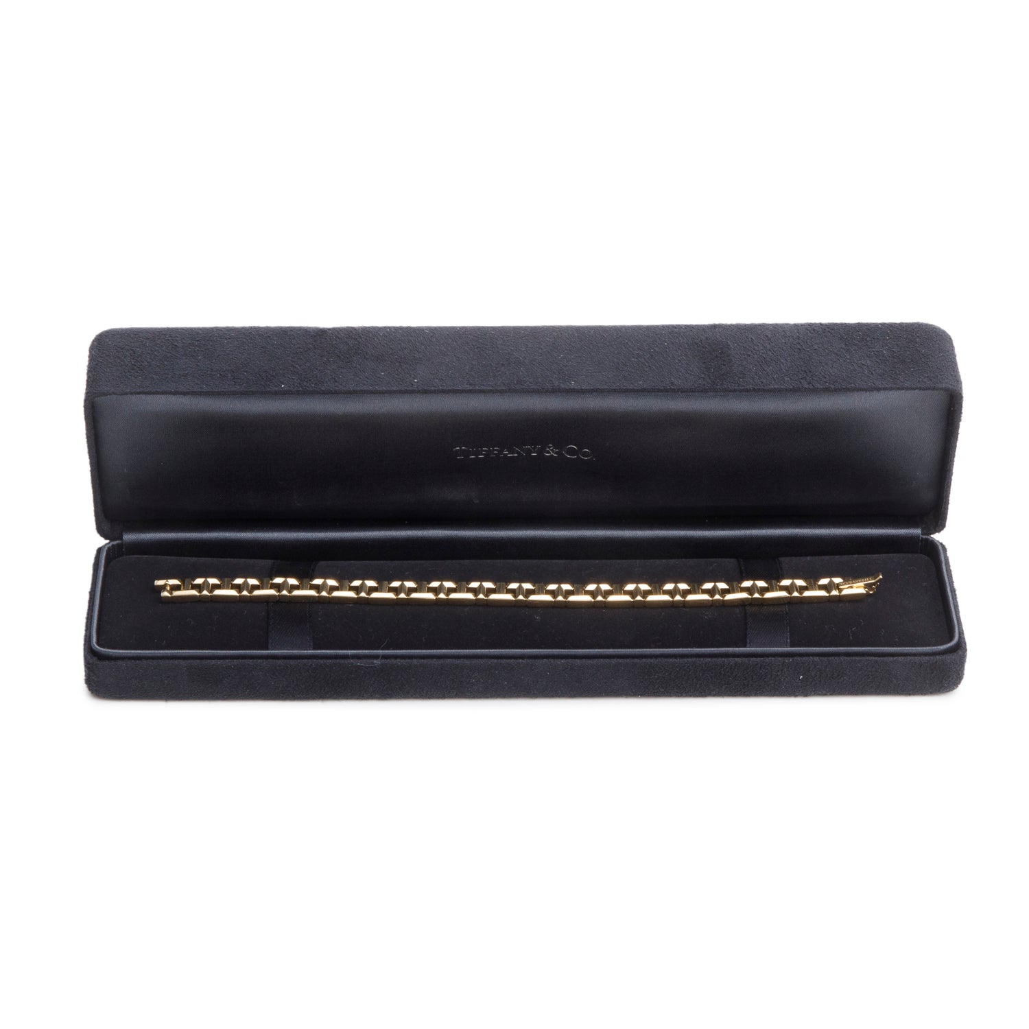Tiffany & Co. 18k Yellow Gold T True Narrow Link Bracelet w/ Box