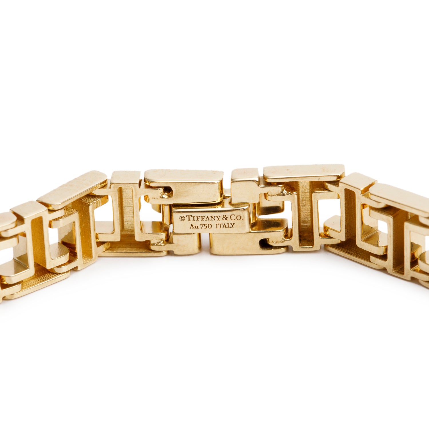 Tiffany & Co. 18k Yellow Gold T True Narrow Link Bracelet w/ Box